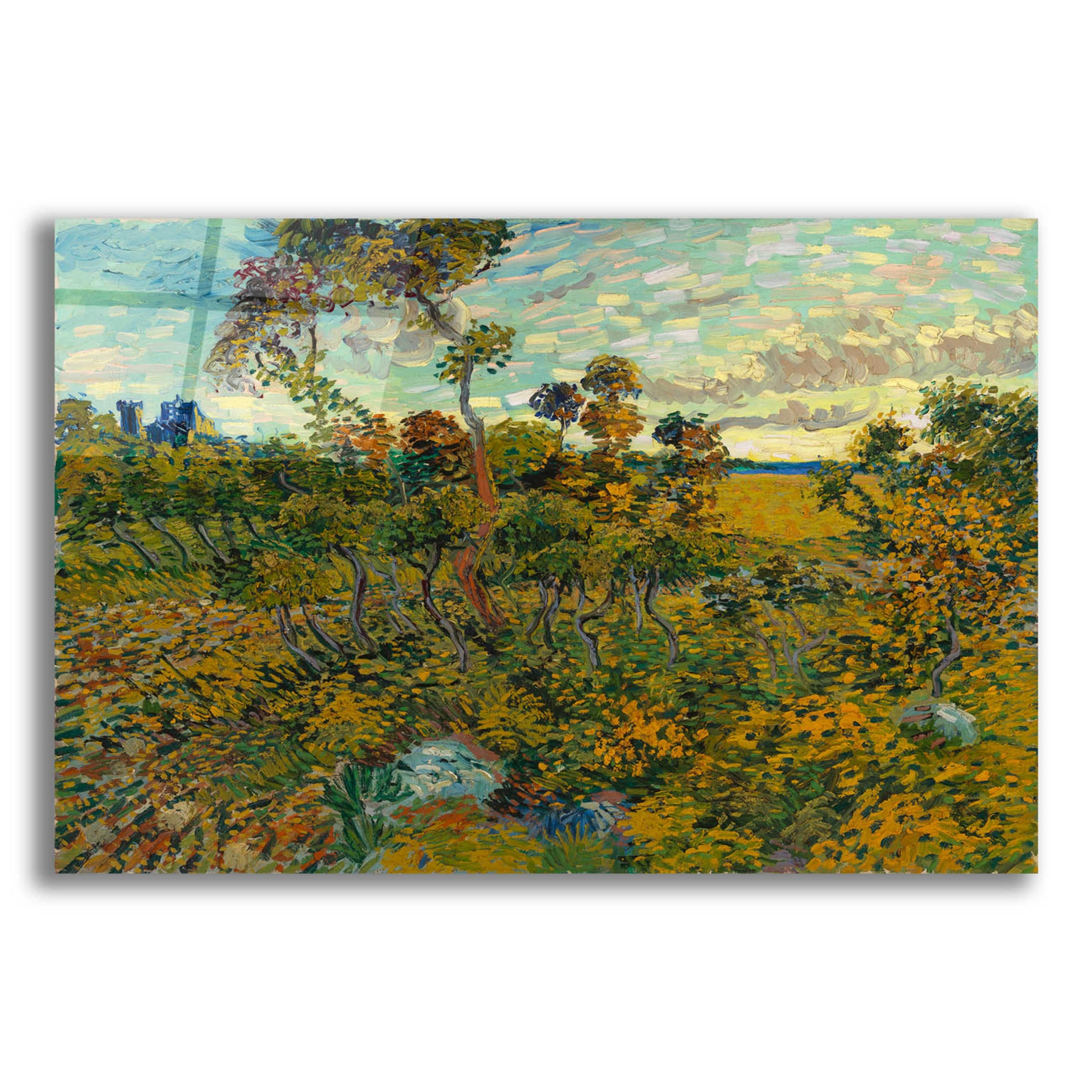 Epic Art 'Sunset At Montmajour 1888' by Vincent Van Gogh, Acrylic Glass Wall Art,16x12