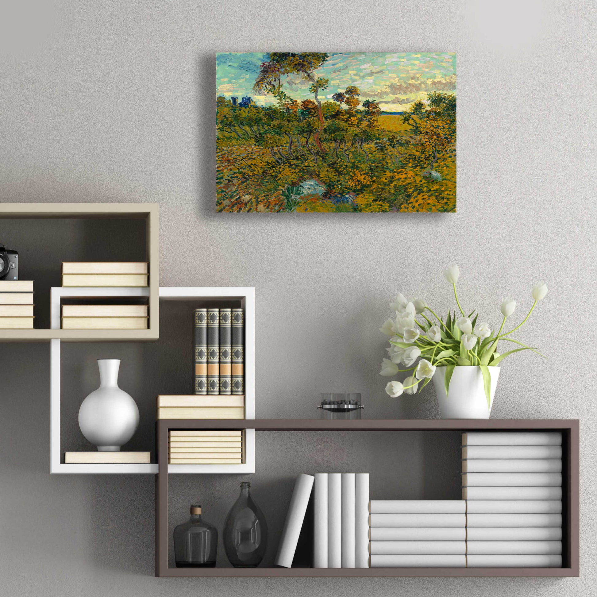 Epic Art 'Sunset At Montmajour 1888' by Vincent Van Gogh, Acrylic Glass Wall Art,24x16