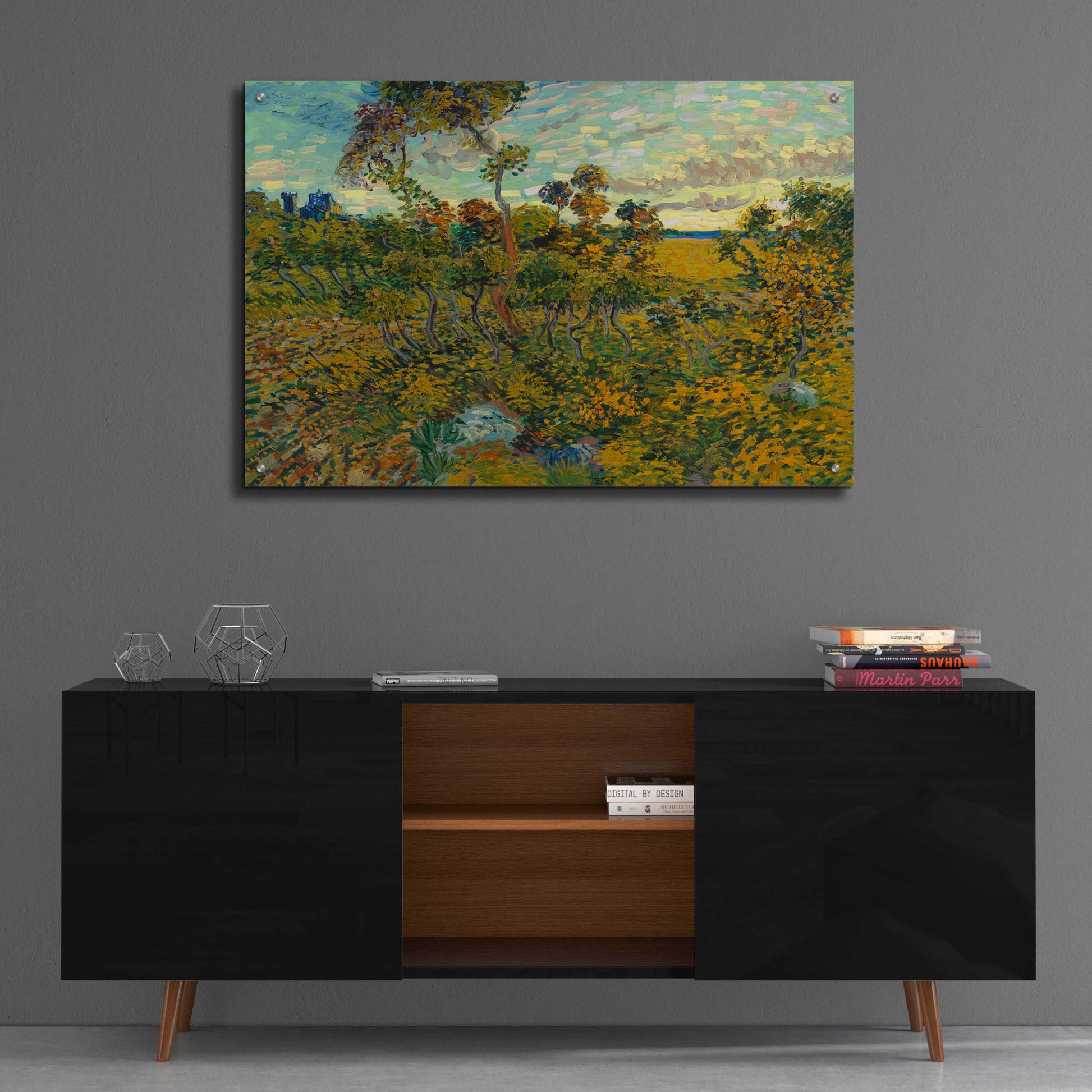 Epic Art 'Sunset At Montmajour 1888' by Vincent Van Gogh, Acrylic Glass Wall Art,36x24