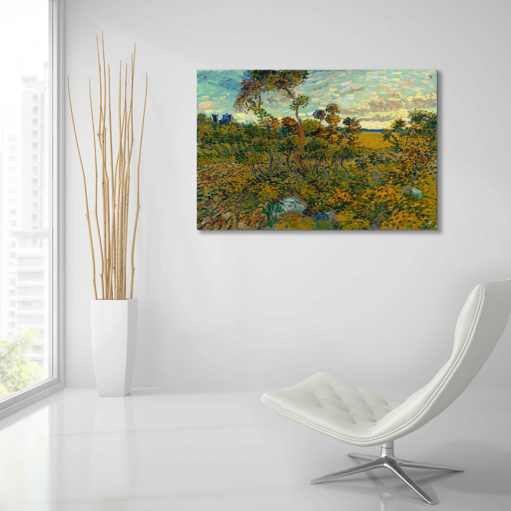 Epic Art 'Sunset At Montmajour 1888' by Vincent Van Gogh, Acrylic Glass Wall Art,36x24