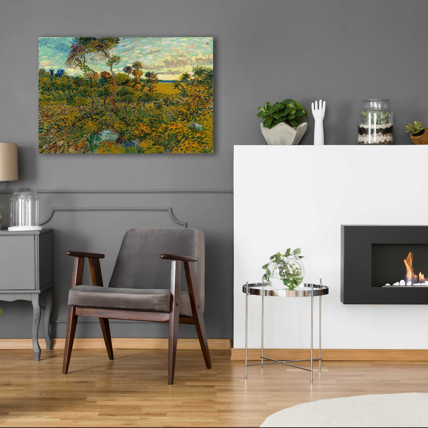 Epic Art 'Sunset At Montmajour 1888' by Vincent Van Gogh, Acrylic Glass Wall Art,36x24