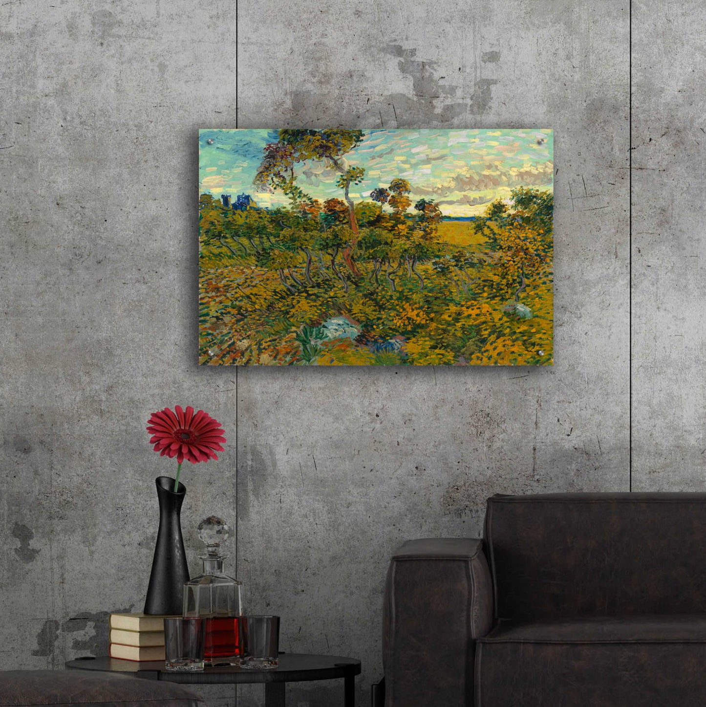 Epic Art 'Sunset At Montmajour 1888' by Vincent Van Gogh, Acrylic Glass Wall Art,36x24