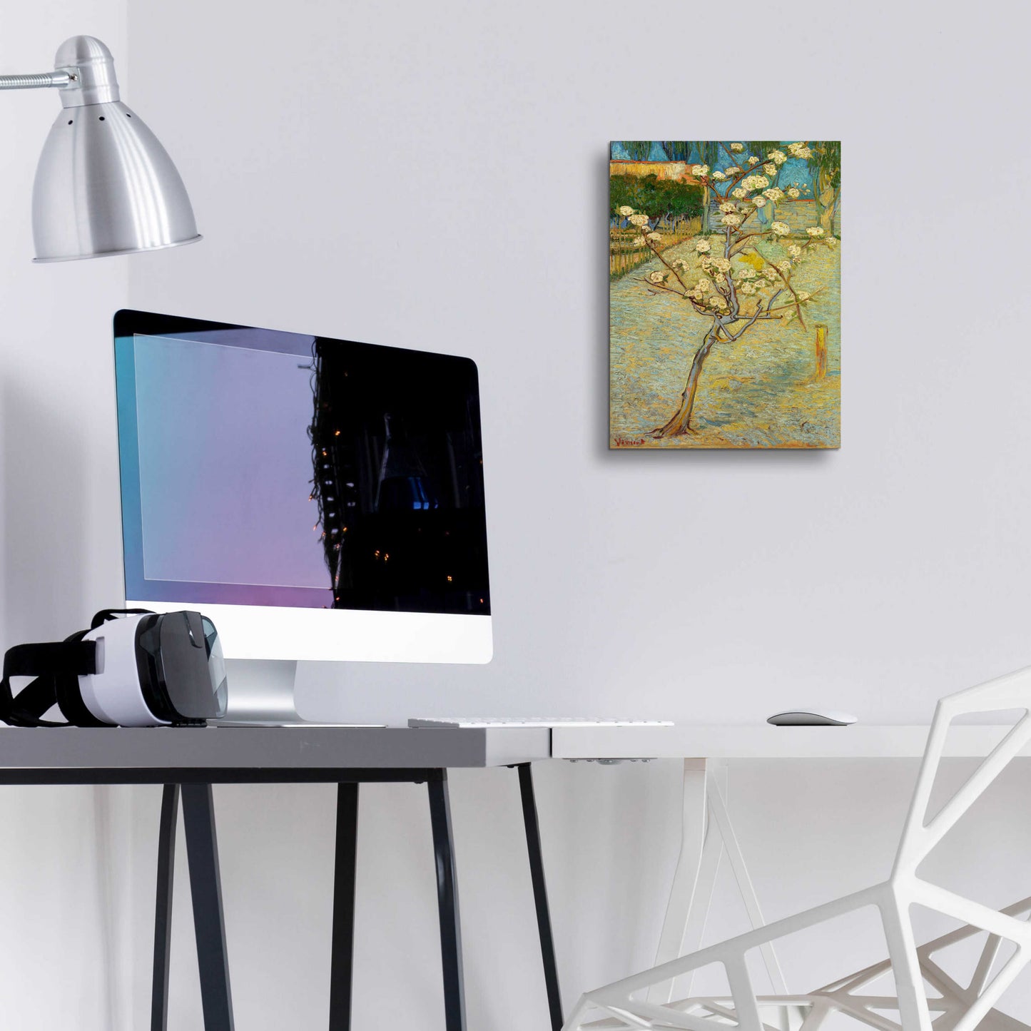 Epic Art 'Small Pear Tree In Blossom' by Vincent Van Gogh, Acrylic Glass Wall Art,12x16