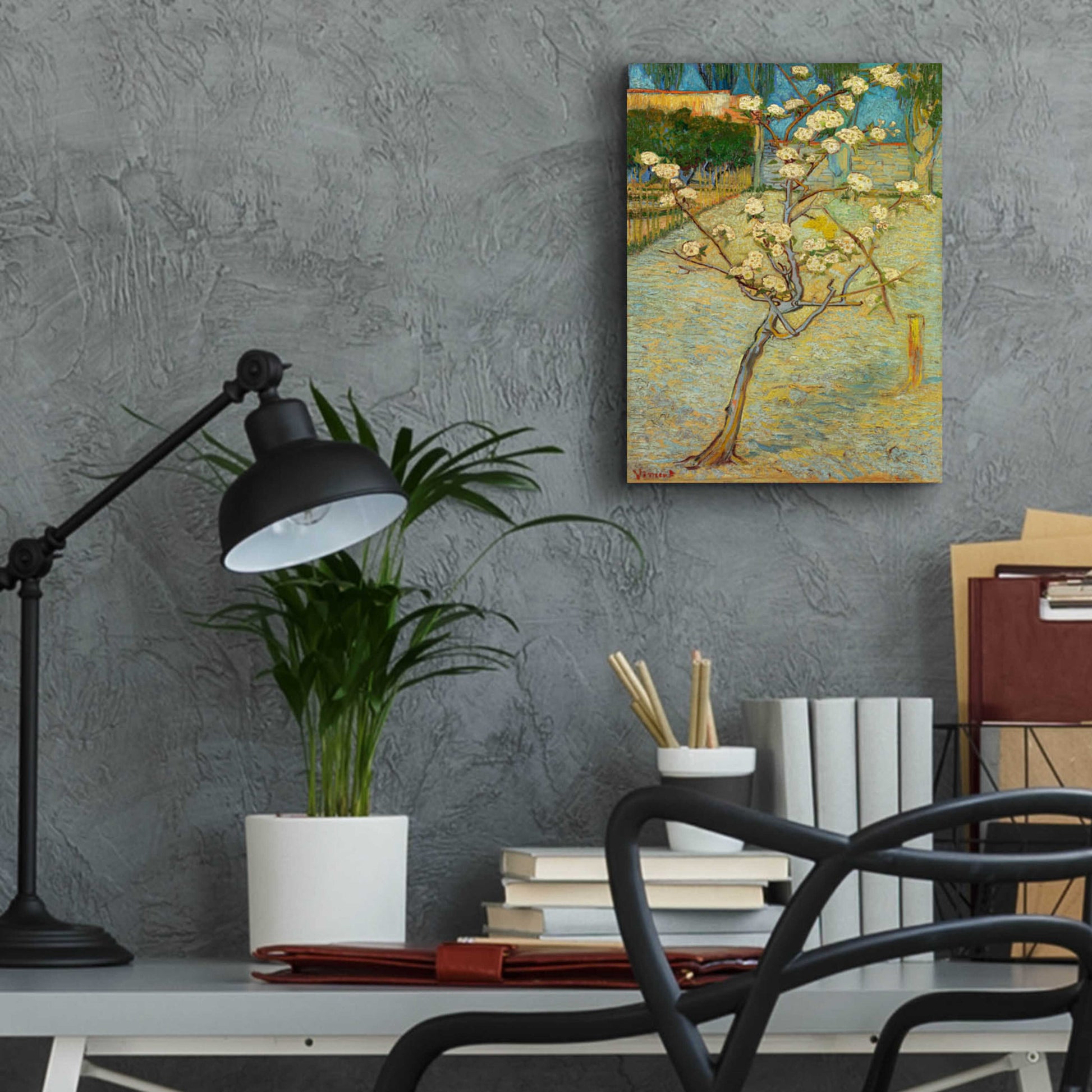 Epic Art 'Small Pear Tree In Blossom' by Vincent Van Gogh, Acrylic Glass Wall Art,12x16