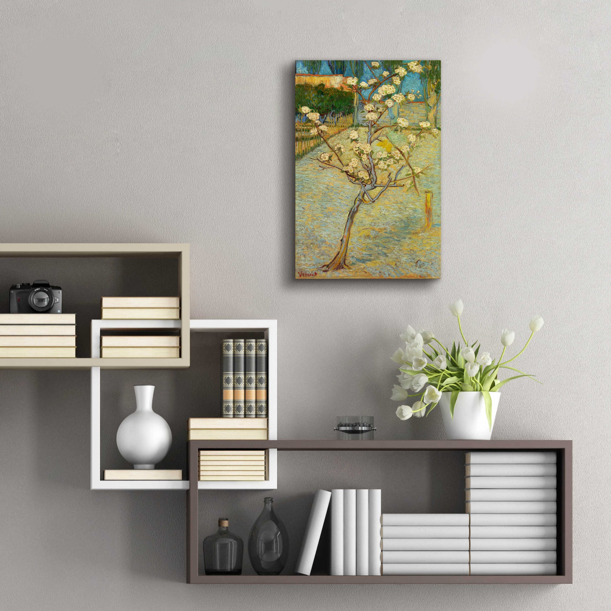 Epic Art 'Small Pear Tree In Blossom' by Vincent Van Gogh, Acrylic Glass Wall Art,16x24