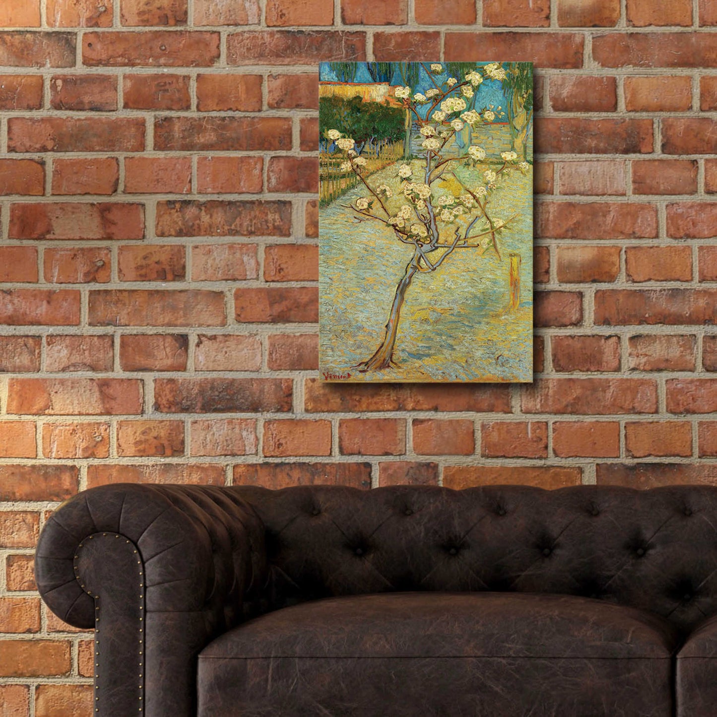 Epic Art 'Small Pear Tree In Blossom' by Vincent Van Gogh, Acrylic Glass Wall Art,16x24