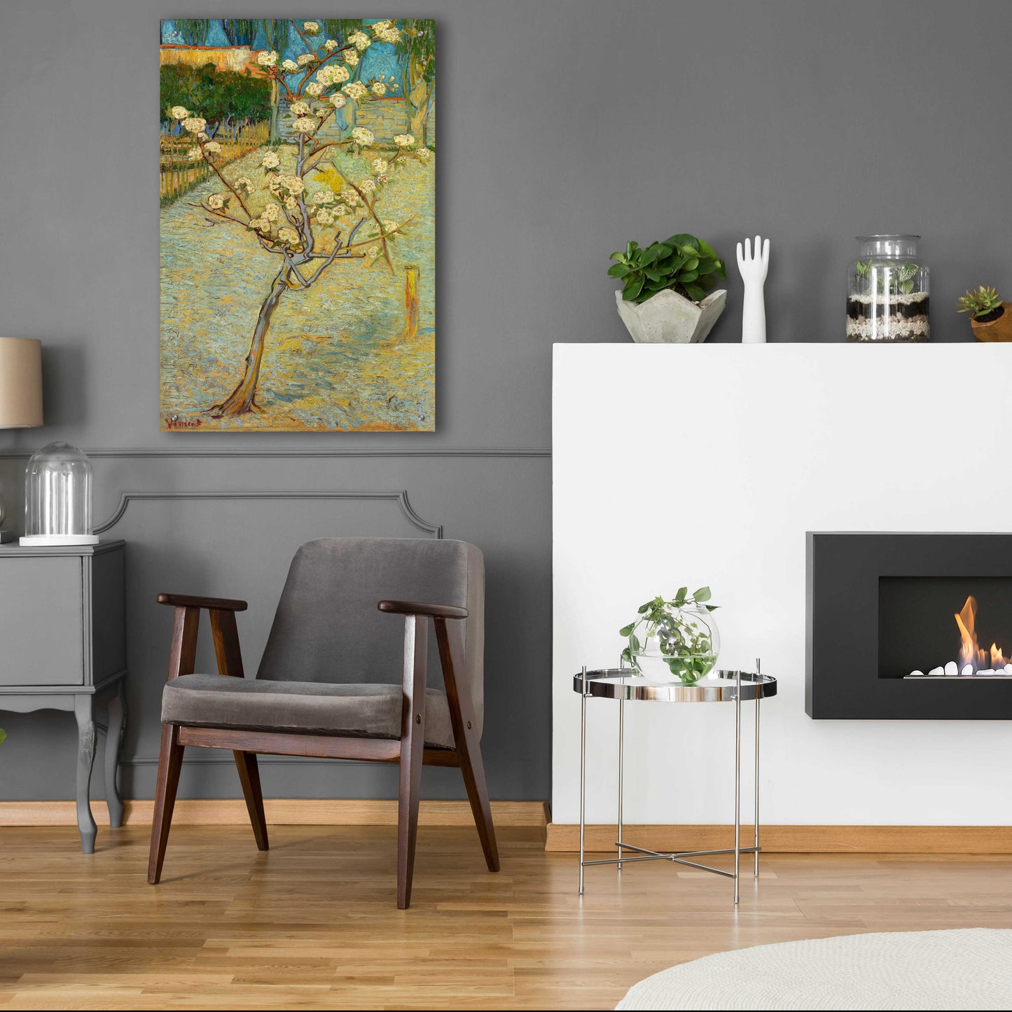 Epic Art 'Small Pear Tree In Blossom' by Vincent Van Gogh, Acrylic Glass Wall Art,24x36