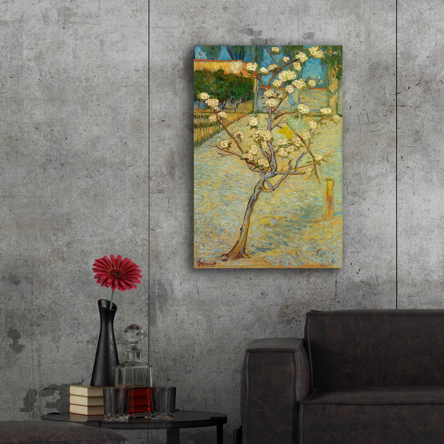 Epic Art 'Small Pear Tree In Blossom' by Vincent Van Gogh, Acrylic Glass Wall Art,24x36