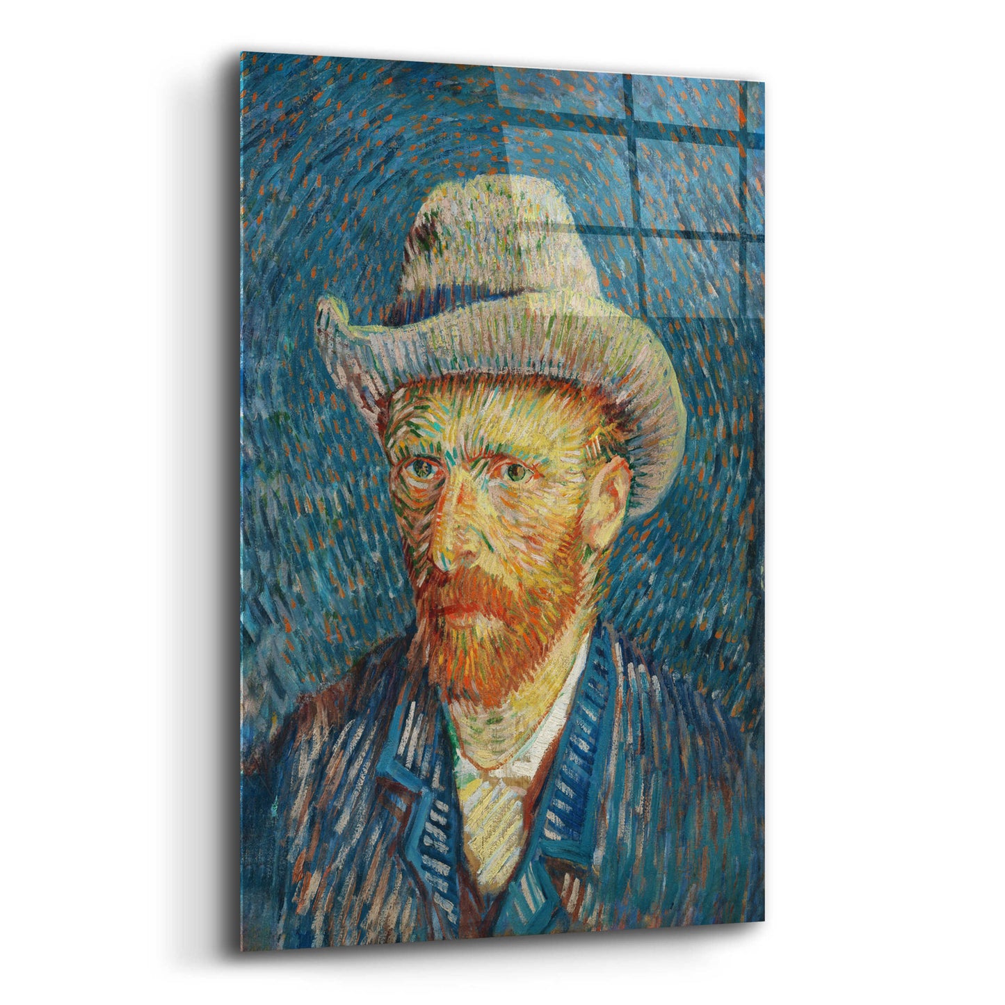 Epic Art 'Self-Portrait With Grey Felt Hat' by Vincent Van Gogh, Acrylic Glass Wall Art,12x16