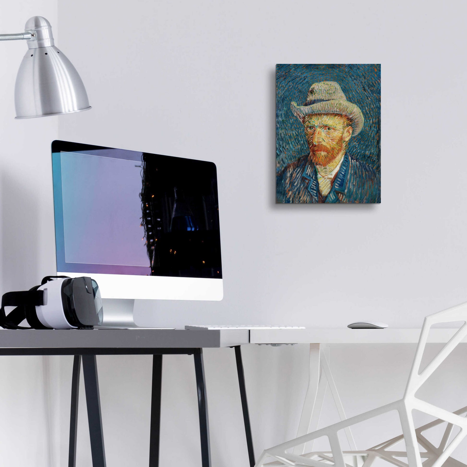 Epic Art 'Self-Portrait With Grey Felt Hat' by Vincent Van Gogh, Acrylic Glass Wall Art,12x16