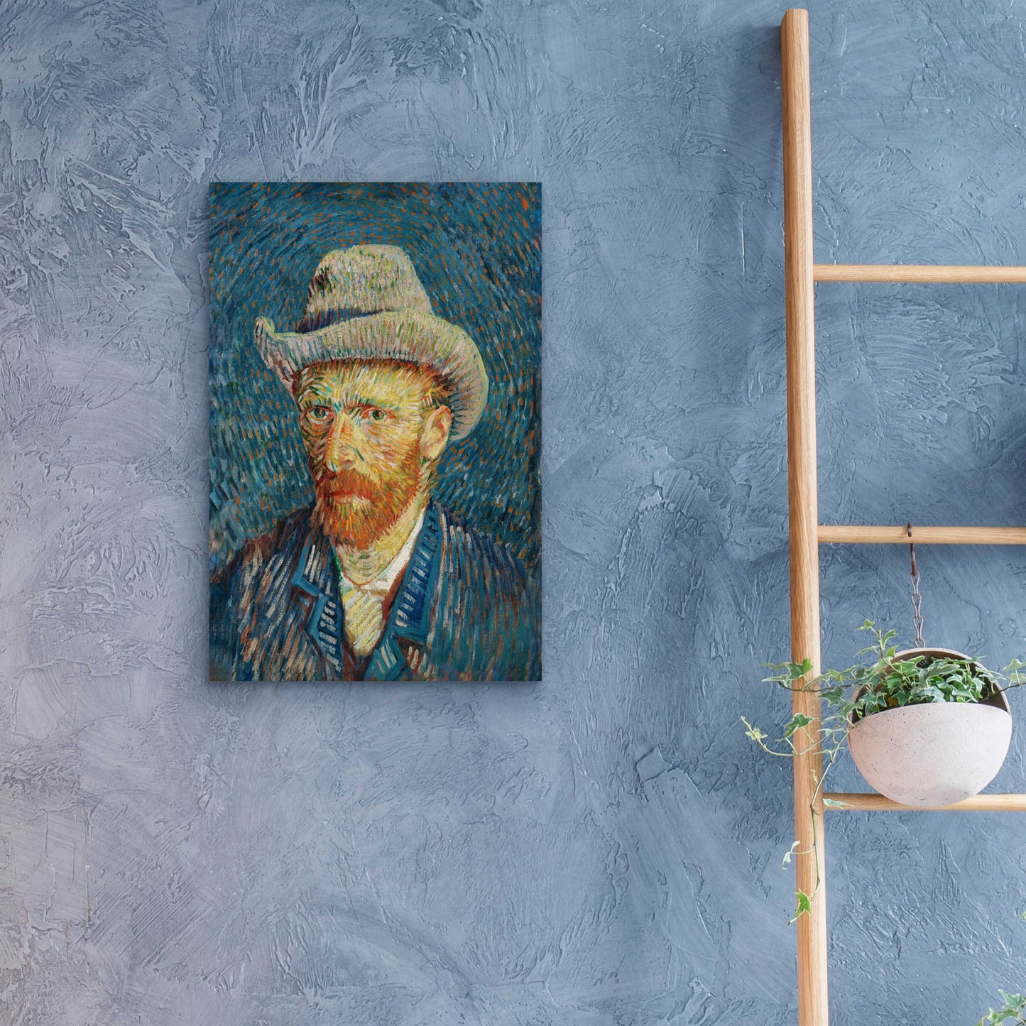 Epic Art 'Self-Portrait With Grey Felt Hat' by Vincent Van Gogh, Acrylic Glass Wall Art,16x24