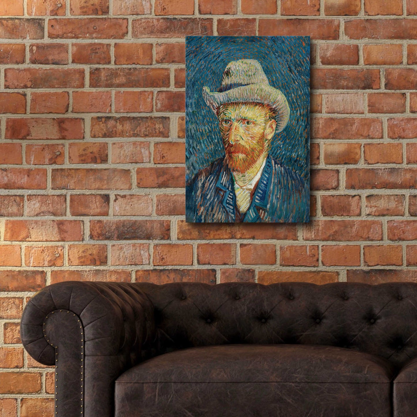 Epic Art 'Self-Portrait With Grey Felt Hat' by Vincent Van Gogh, Acrylic Glass Wall Art,16x24