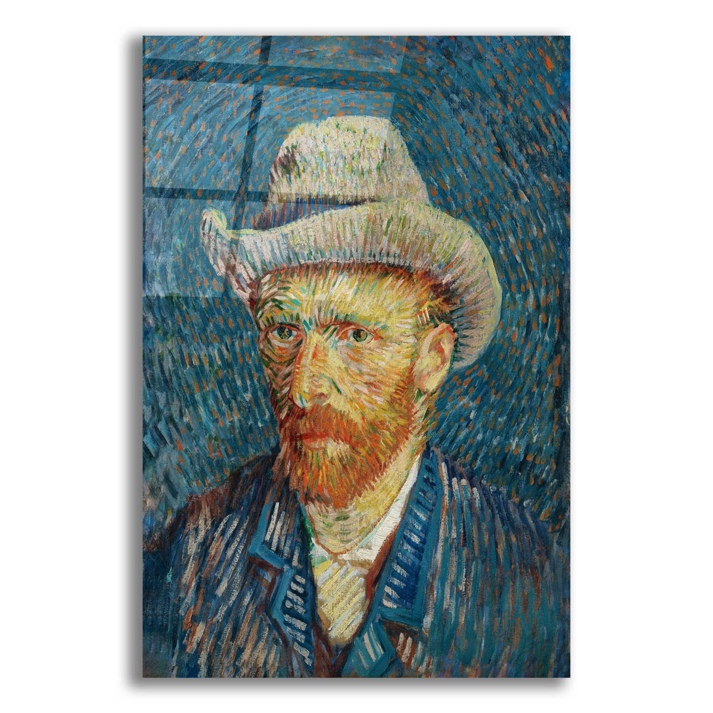 Epic Art 'Self-Portrait With Grey Felt Hat' by Vincent Van Gogh, Acrylic Glass Wall Art,16x24