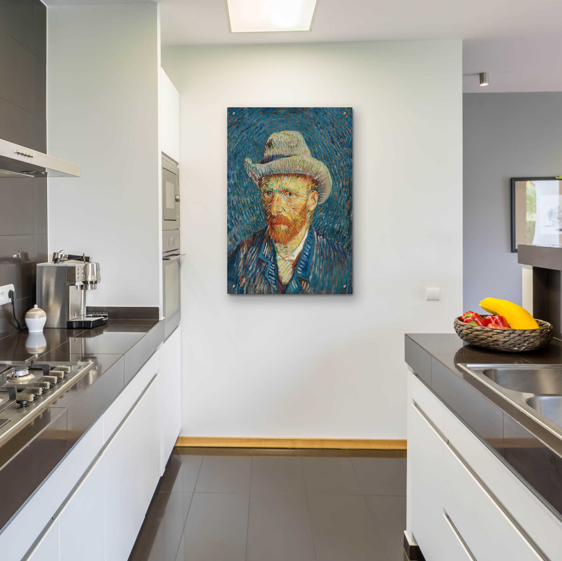 Epic Art 'Self-Portrait With Grey Felt Hat' by Vincent Van Gogh, Acrylic Glass Wall Art,24x36
