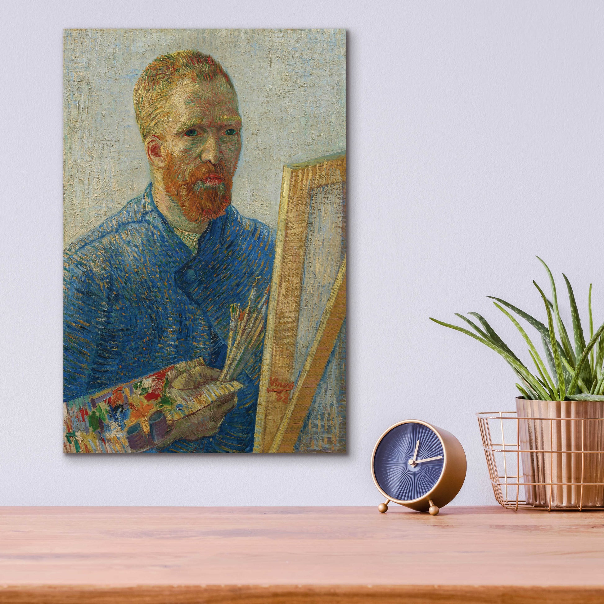 Epic Art 'Self-Portrait As A Painter' by Vincent Van Gogh, Acrylic Glass Wall Art,12x16