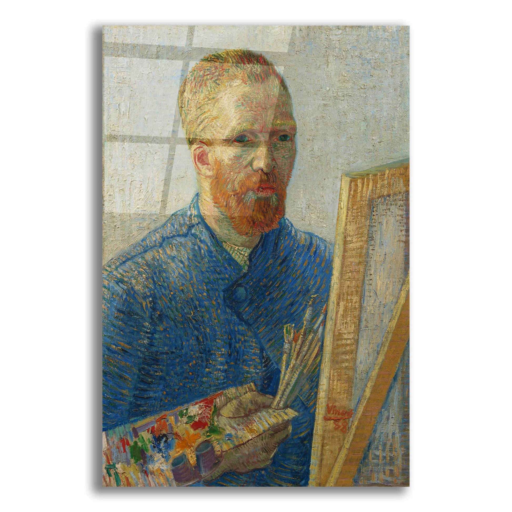 Epic Art 'Self-Portrait As A Painter' by Vincent Van Gogh, Acrylic Glass Wall Art,12x16