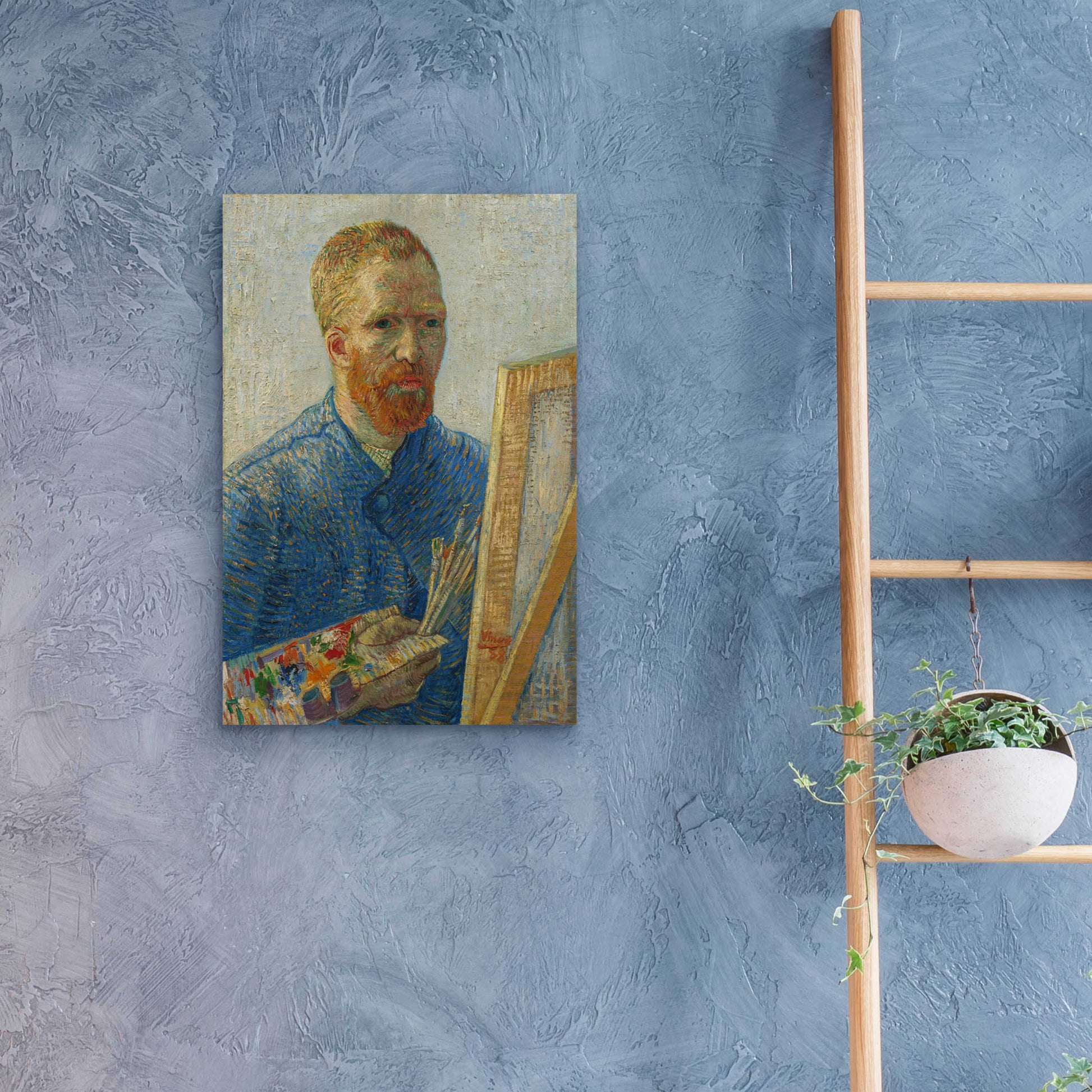 Epic Art 'Self-Portrait As A Painter' by Vincent Van Gogh, Acrylic Glass Wall Art,16x24