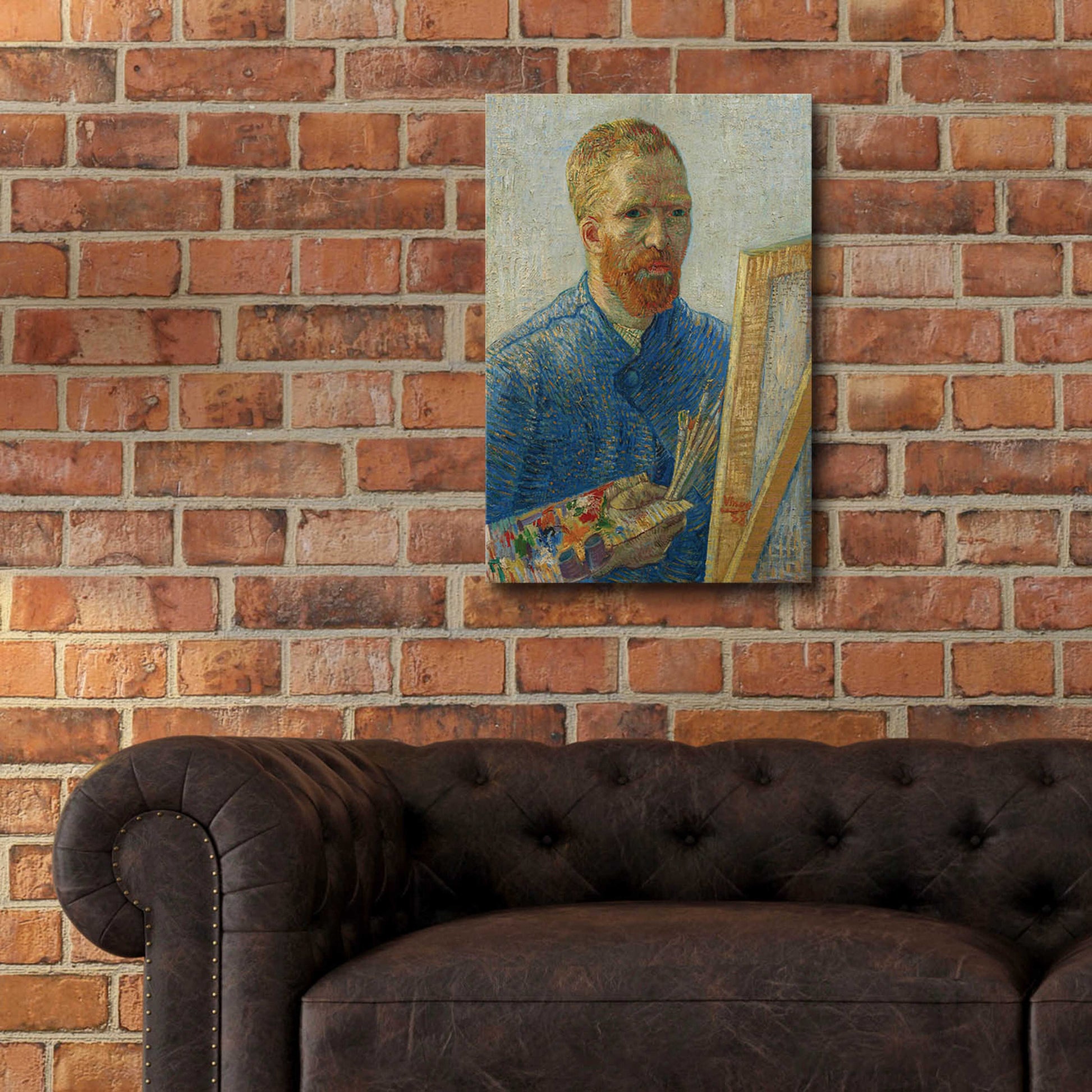 Epic Art 'Self-Portrait As A Painter' by Vincent Van Gogh, Acrylic Glass Wall Art,16x24