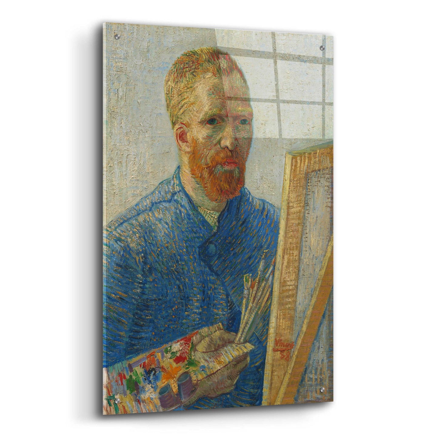 Epic Art 'Self-Portrait As A Painter' by Vincent Van Gogh, Acrylic Glass Wall Art,24x36