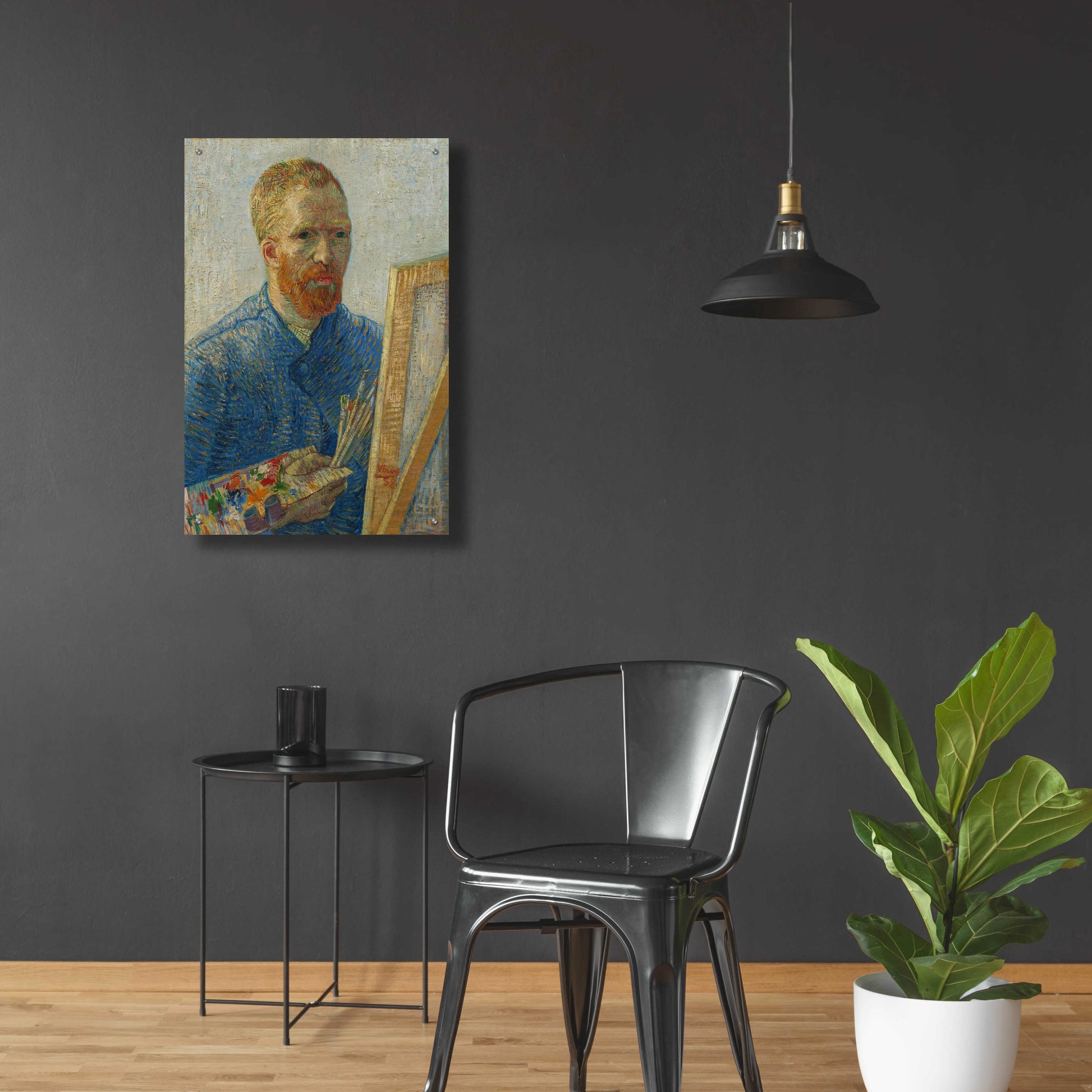 Epic Art 'Self-Portrait As A Painter' by Vincent Van Gogh, Acrylic Glass Wall Art,24x36