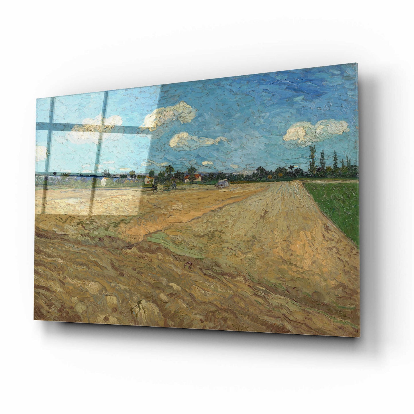 Epic Art 'Ploughed Fields' by Vincent Van Gogh, Acrylic Glass Wall Art,16x12