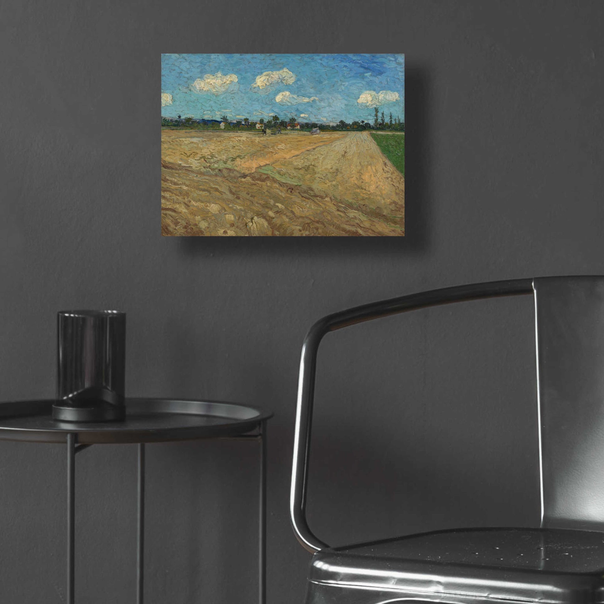 Epic Art 'Ploughed Fields' by Vincent Van Gogh, Acrylic Glass Wall Art,16x12