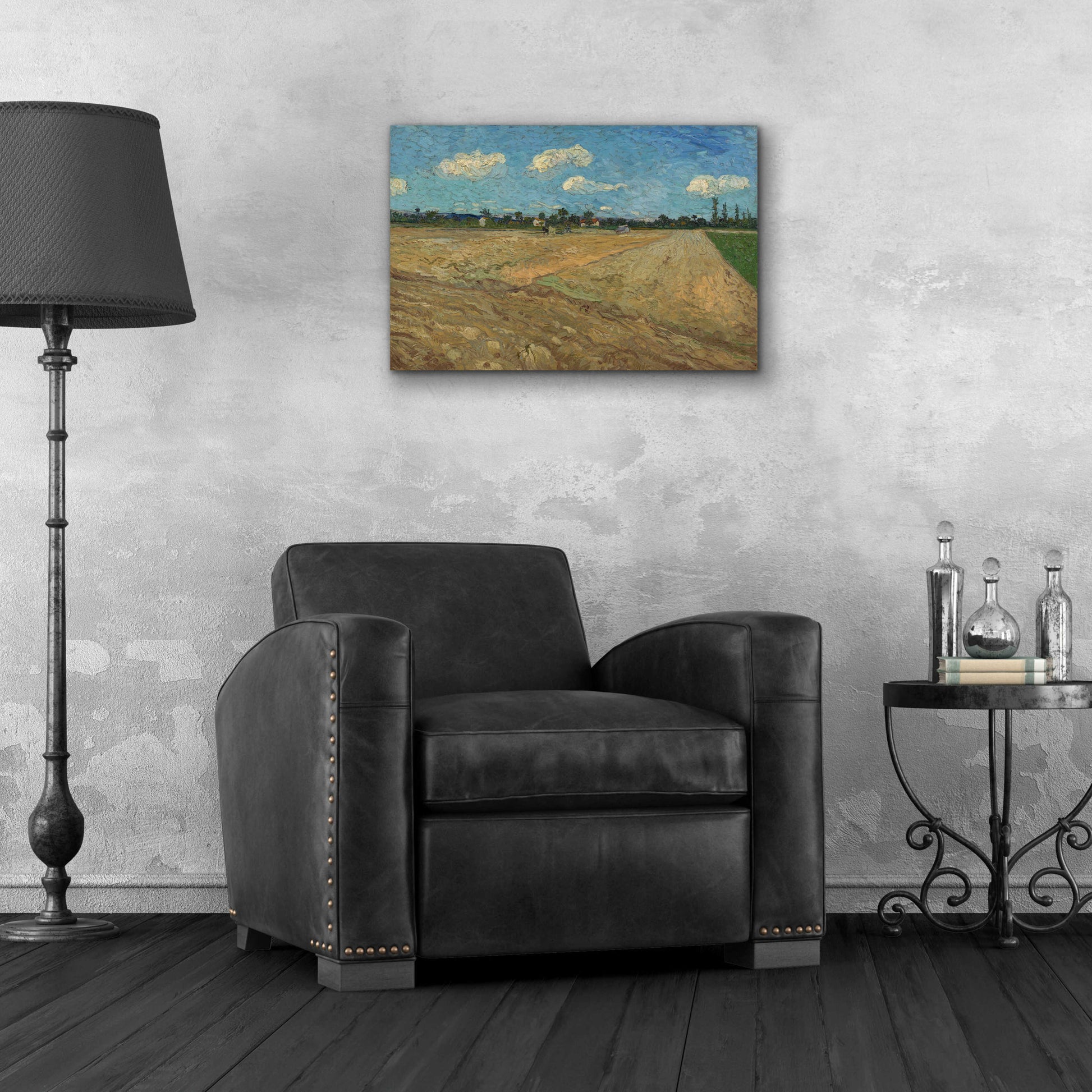 Epic Art 'Ploughed Fields' by Vincent Van Gogh, Acrylic Glass Wall Art,24x16