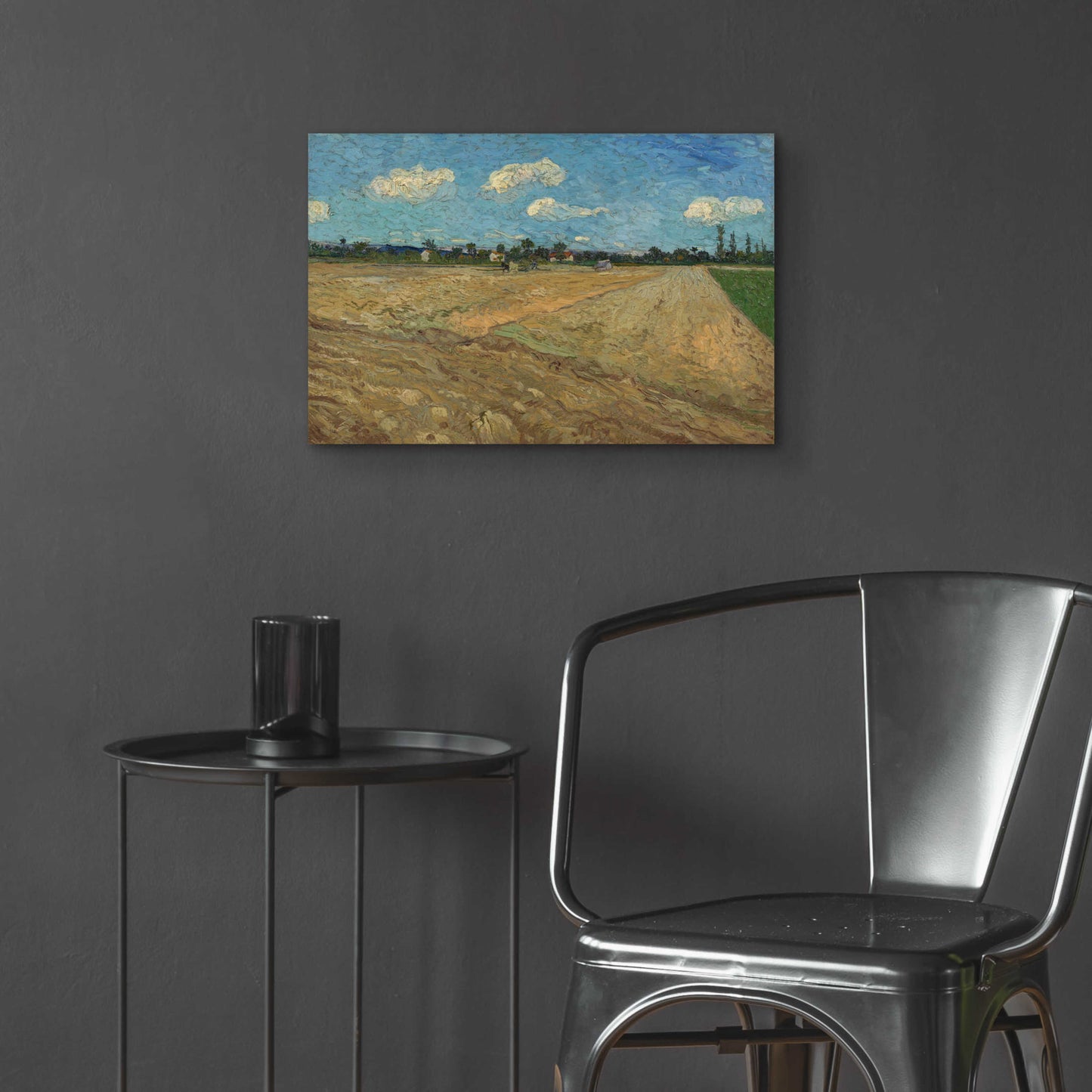 Epic Art 'Ploughed Fields' by Vincent Van Gogh, Acrylic Glass Wall Art,24x16