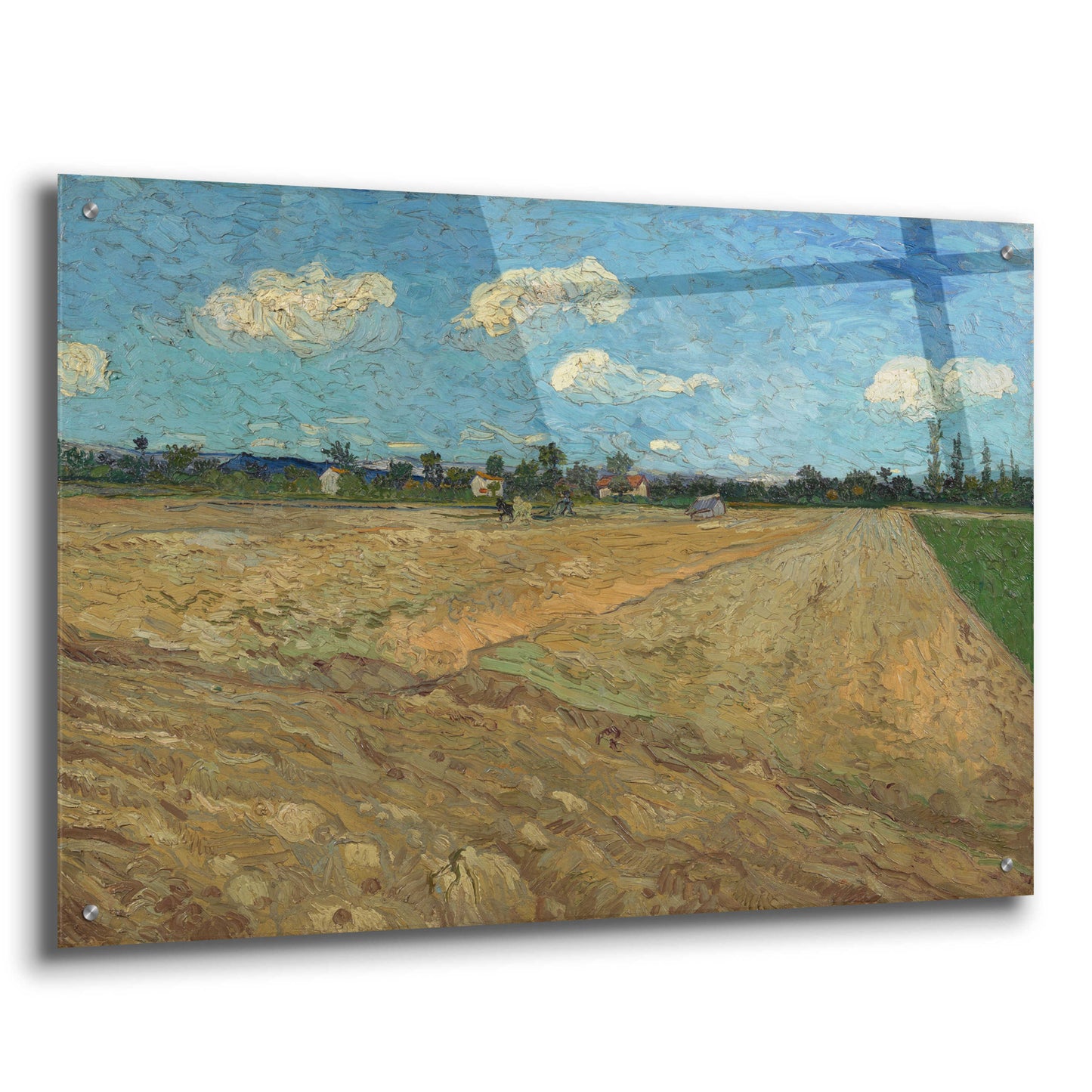 Epic Art 'Ploughed Fields' by Vincent Van Gogh, Acrylic Glass Wall Art,36x24