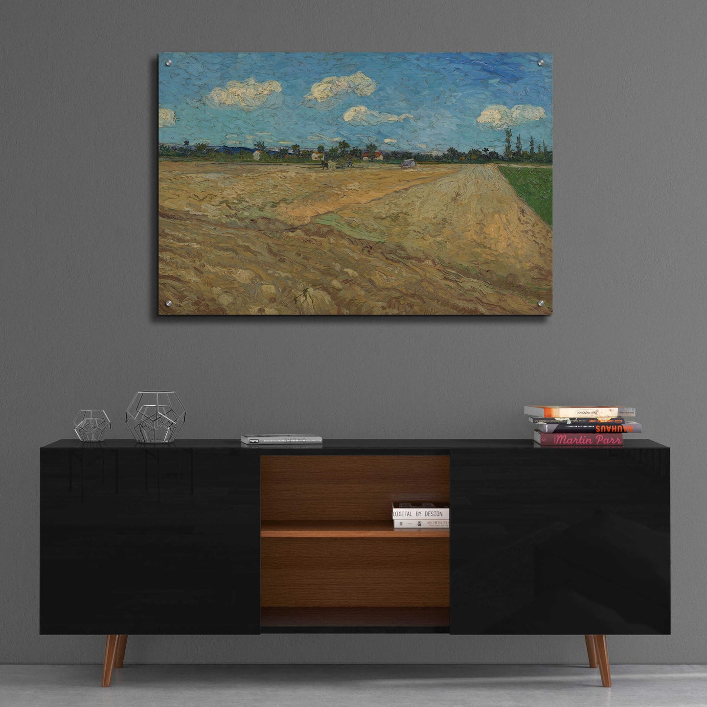 Epic Art 'Ploughed Fields' by Vincent Van Gogh, Acrylic Glass Wall Art,36x24