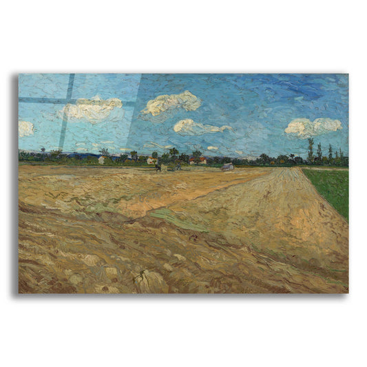 Epic Art 'Ploughed Fields' by Vincent Van Gogh, Acrylic Glass Wall Art