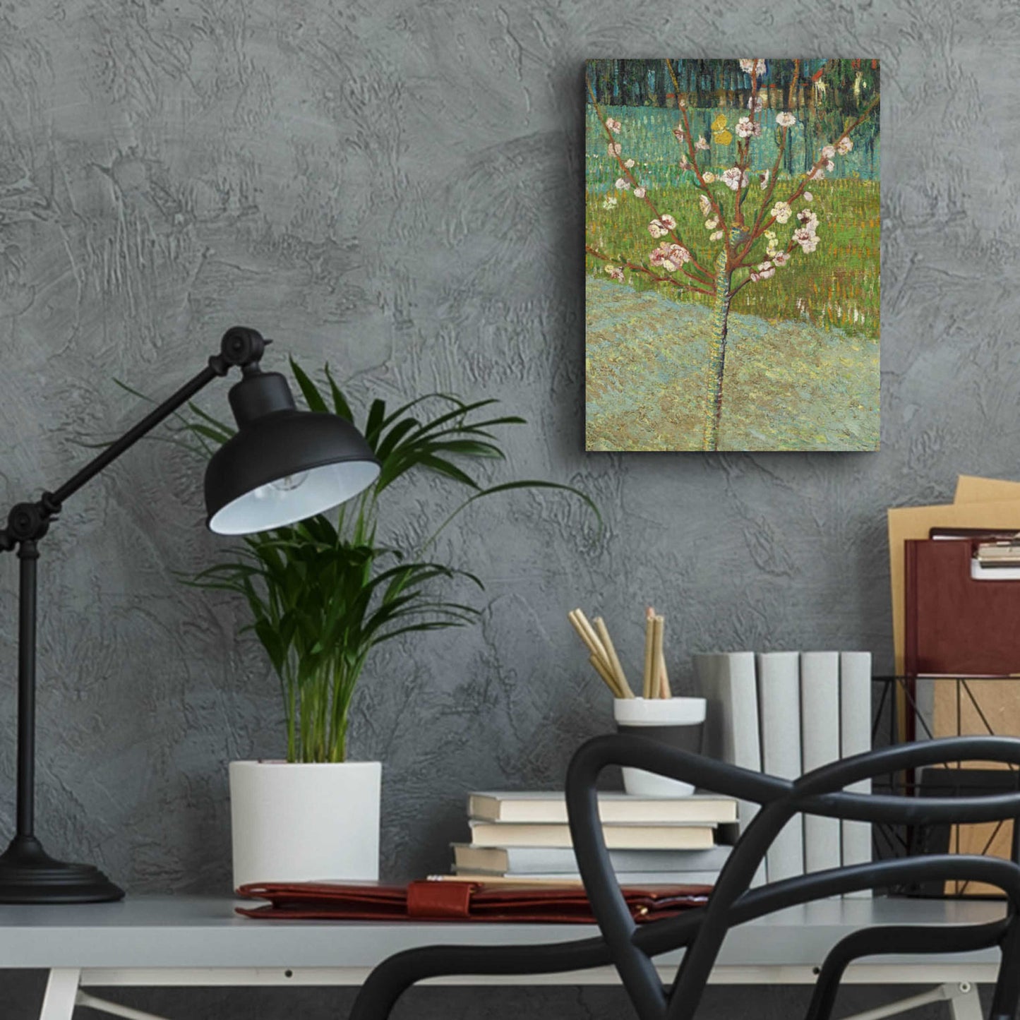 Epic Art 'Peach Tree In Blossom' by Vincent Van Gogh, Acrylic Glass Wall Art,12x16