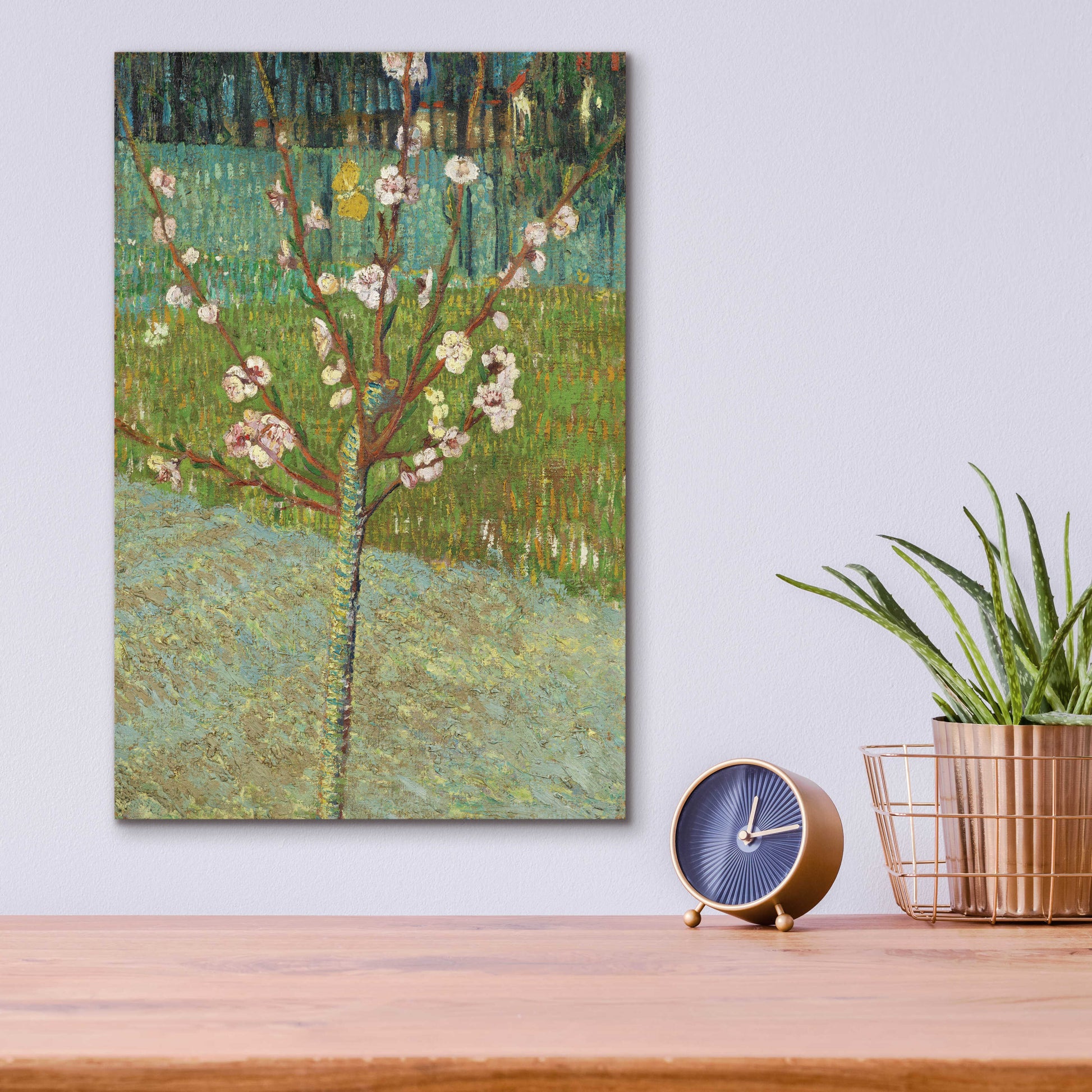 Epic Art 'Peach Tree In Blossom' by Vincent Van Gogh, Acrylic Glass Wall Art,12x16