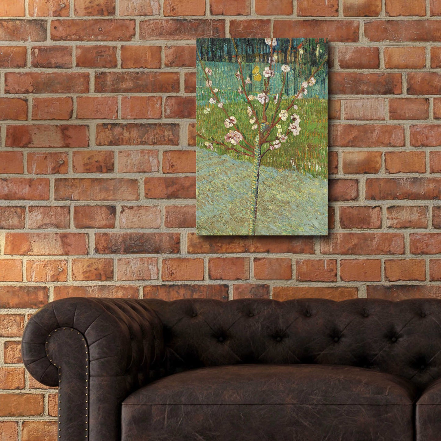 Epic Art 'Peach Tree In Blossom' by Vincent Van Gogh, Acrylic Glass Wall Art,16x24