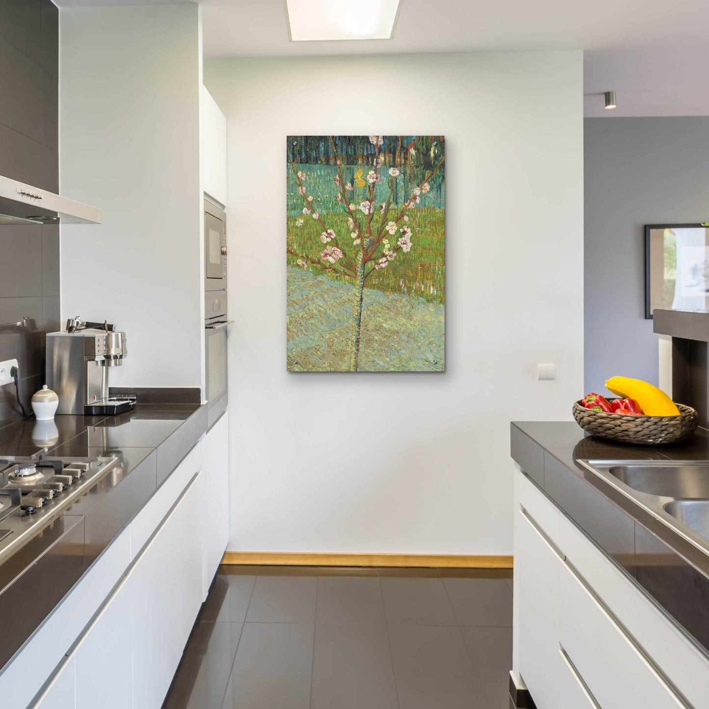 Epic Art 'Peach Tree In Blossom' by Vincent Van Gogh, Acrylic Glass Wall Art,24x36