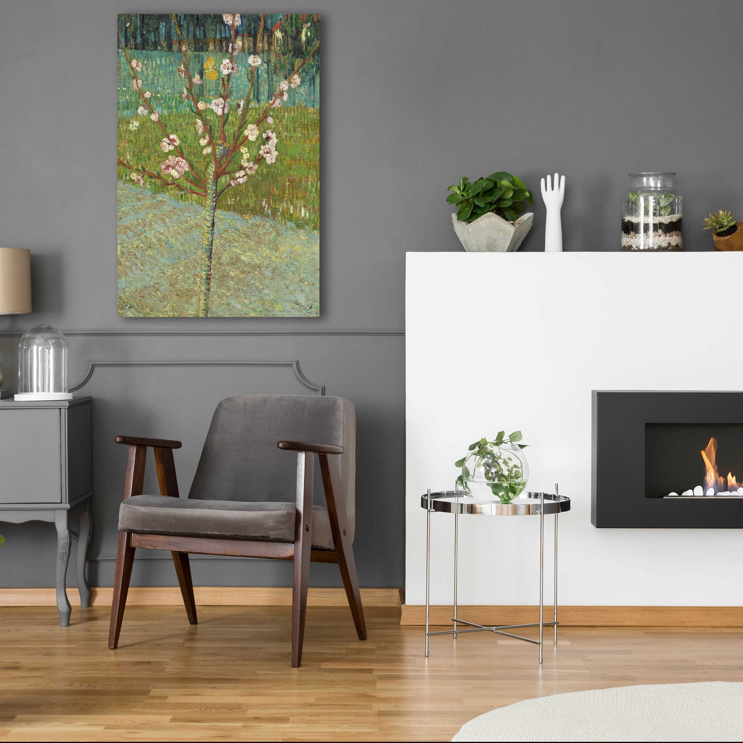 Epic Art 'Peach Tree In Blossom' by Vincent Van Gogh, Acrylic Glass Wall Art,24x36