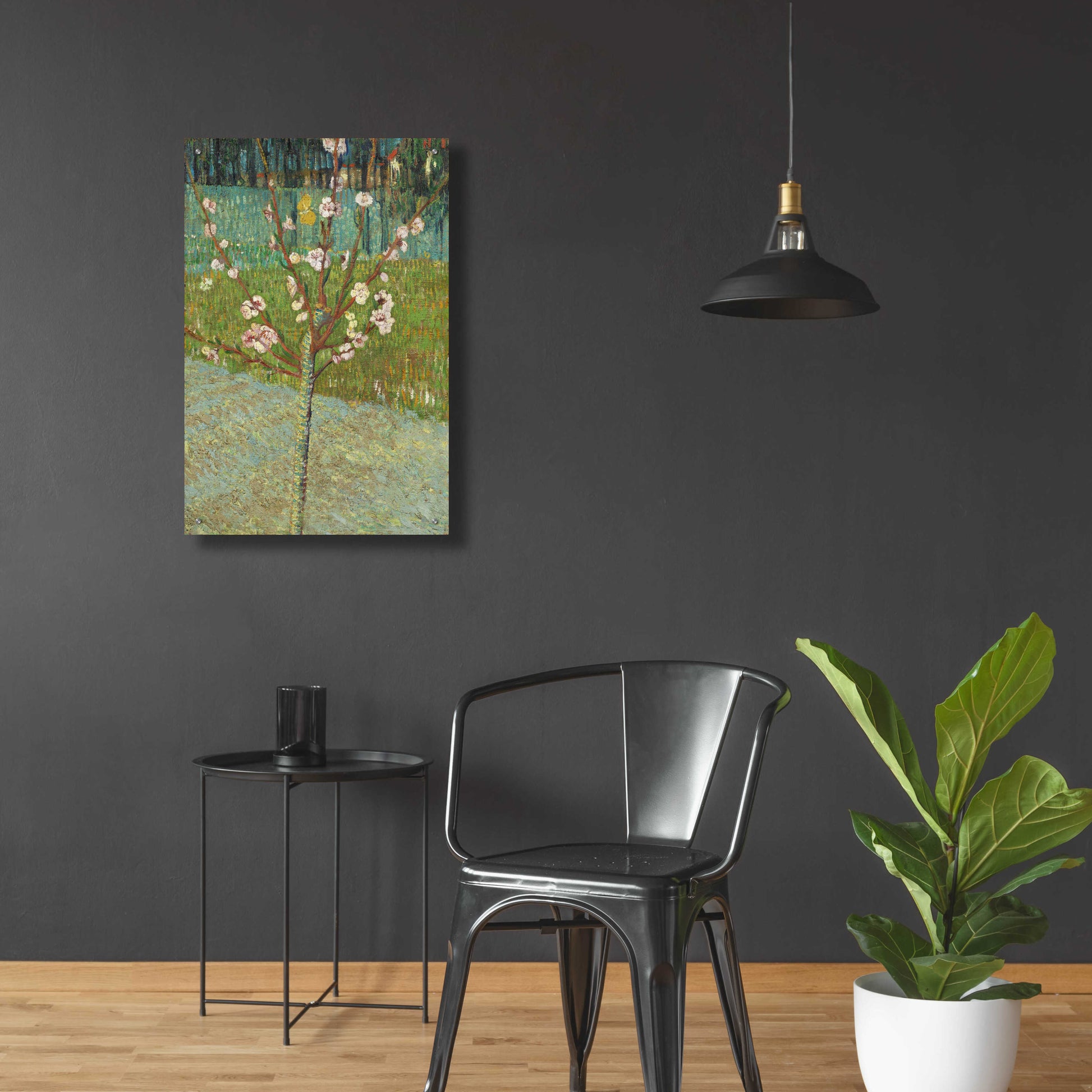 Epic Art 'Peach Tree In Blossom' by Vincent Van Gogh, Acrylic Glass Wall Art,24x36