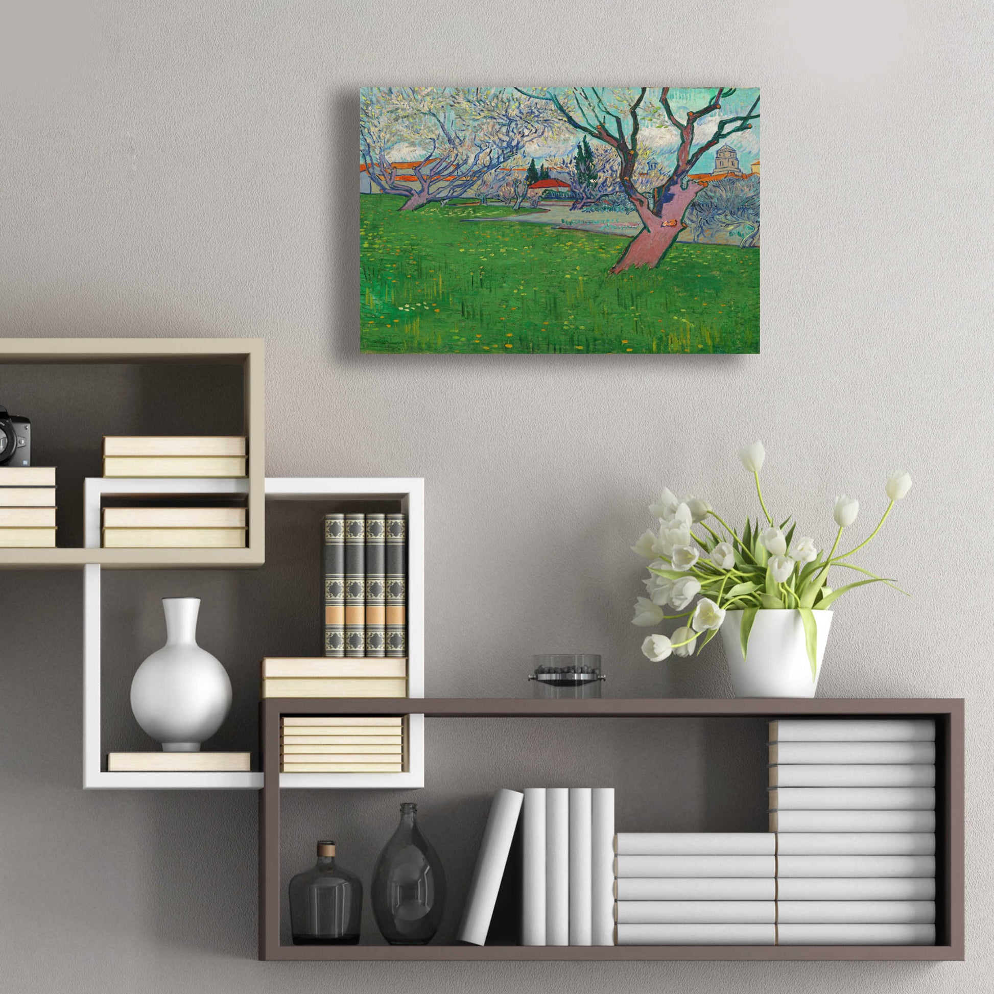 Epic Art 'Orchards In Blossom, View Of Arles' by Vincent Van Gogh, Acrylic Glass Wall Art,24x16