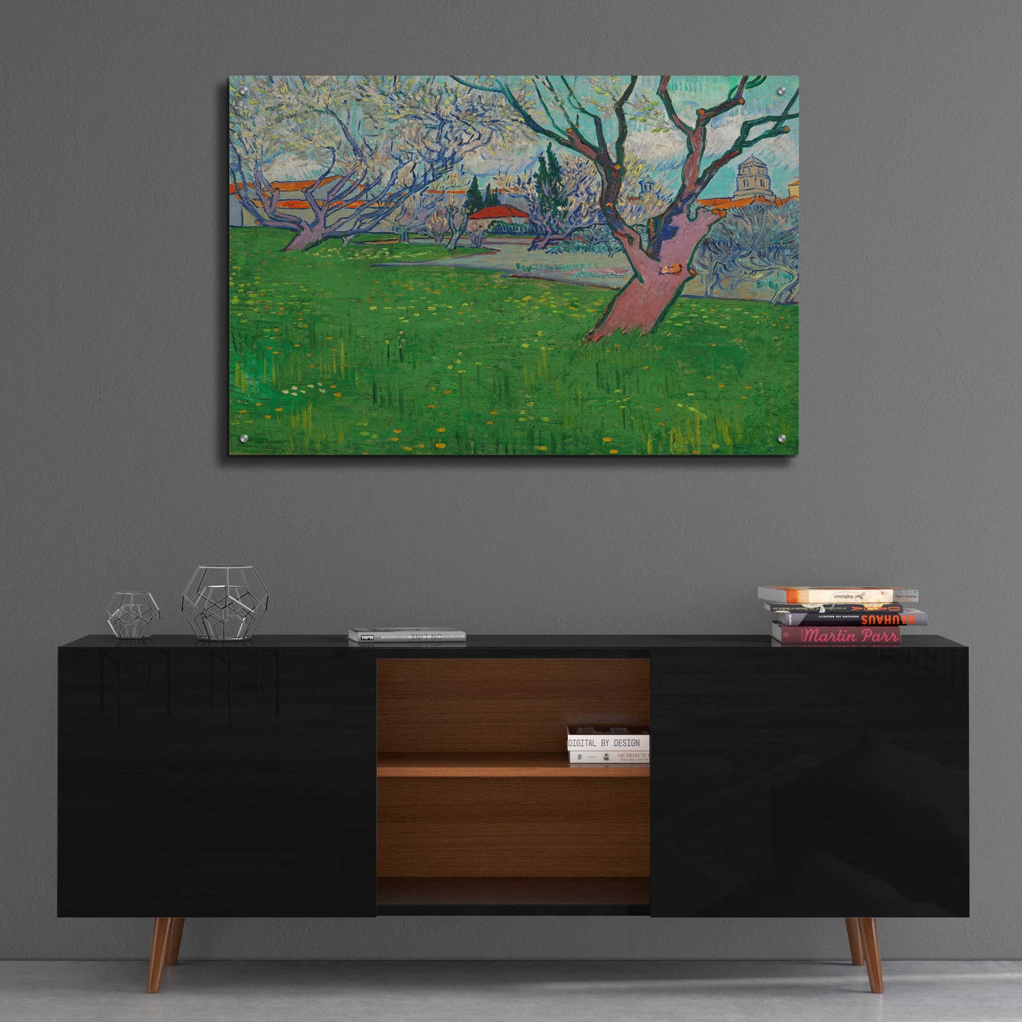 Epic Art 'Orchards In Blossom, View Of Arles' by Vincent Van Gogh, Acrylic Glass Wall Art,36x24