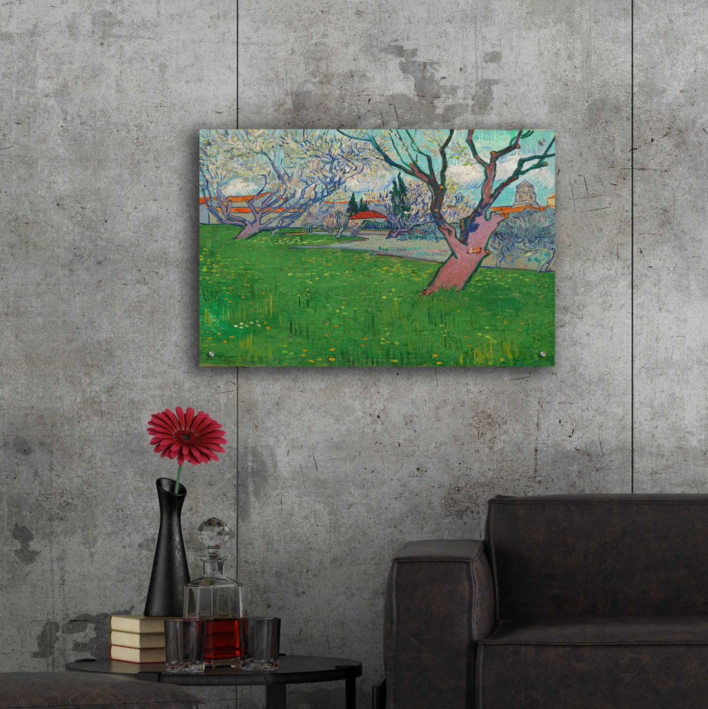 Epic Art 'Orchards In Blossom, View Of Arles' by Vincent Van Gogh, Acrylic Glass Wall Art,36x24