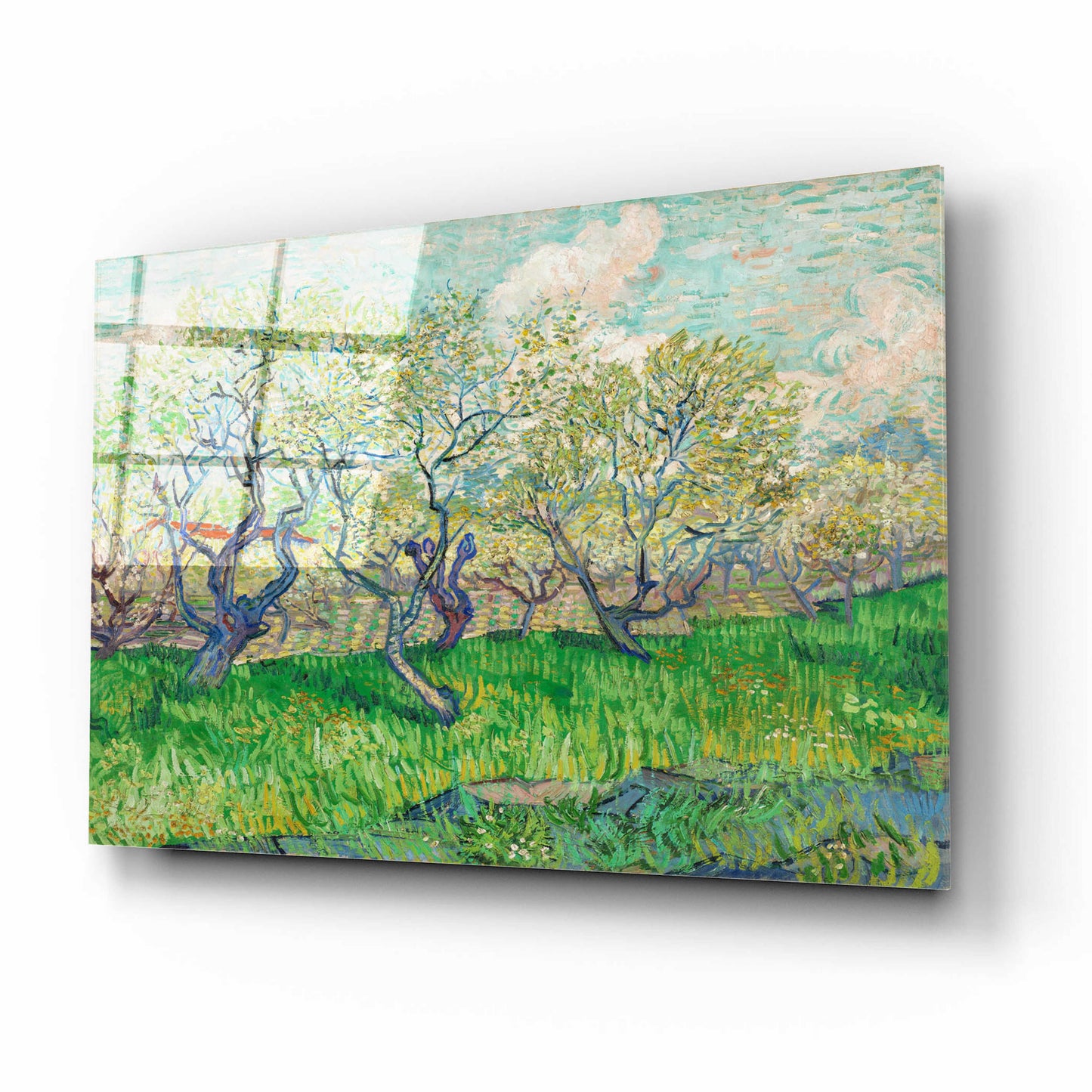 Epic Art 'Orchard In Blossom' by Vincent Van Gogh, Acrylic Glass Wall Art,16x12