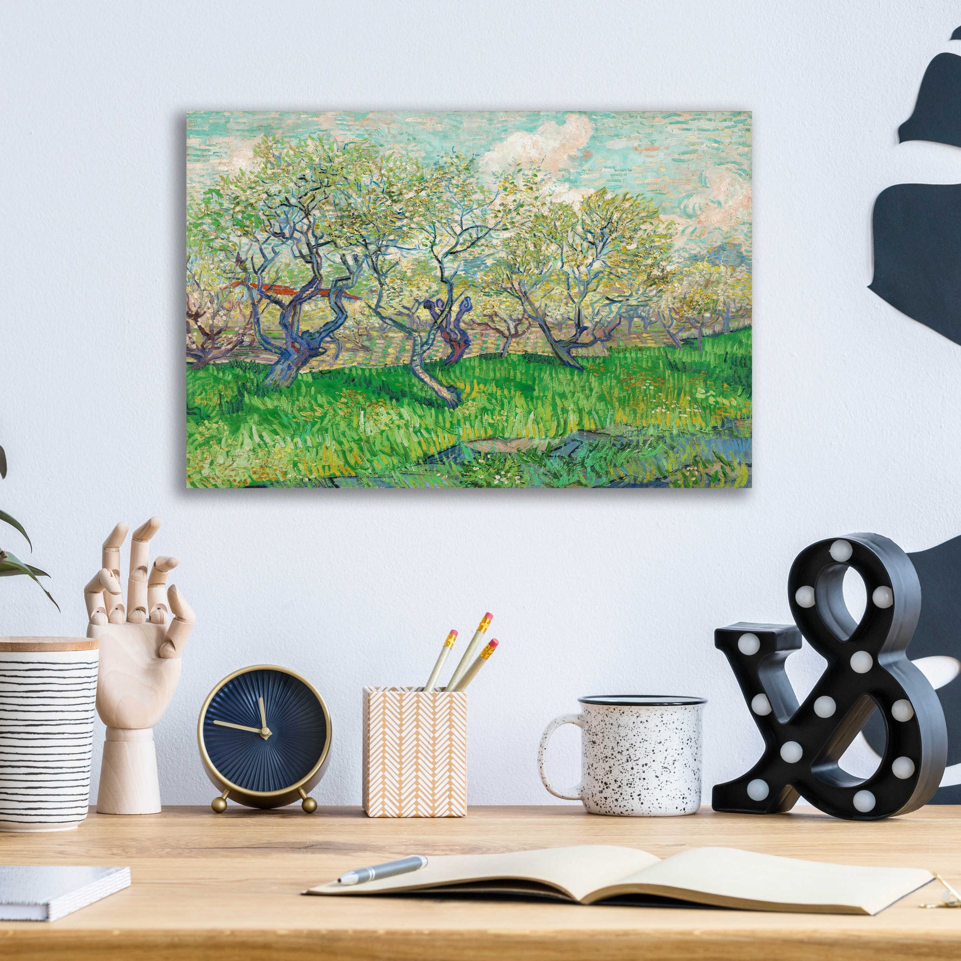 Epic Art 'Orchard In Blossom' by Vincent Van Gogh, Acrylic Glass Wall Art,16x12