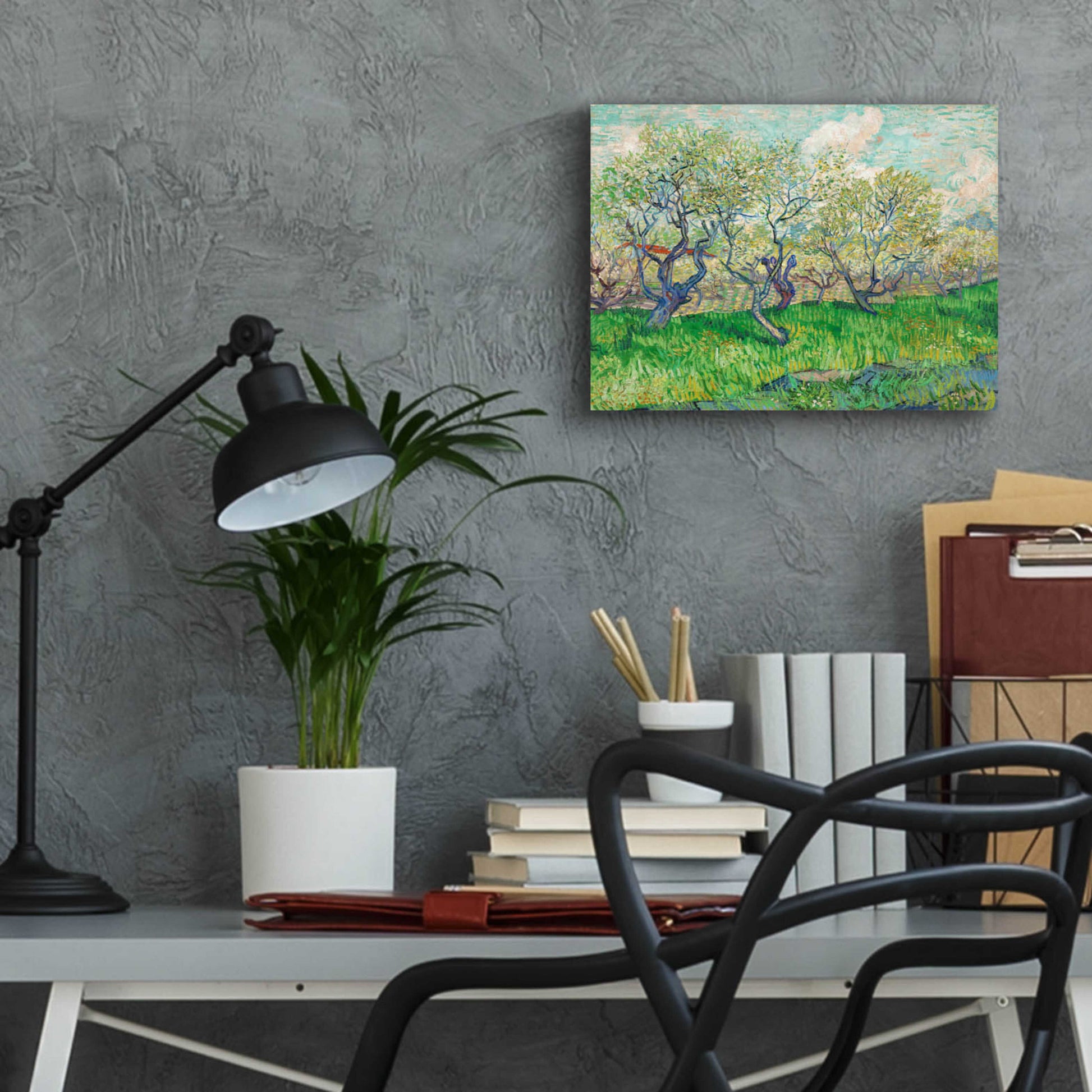 Epic Art 'Orchard In Blossom' by Vincent Van Gogh, Acrylic Glass Wall Art,16x12