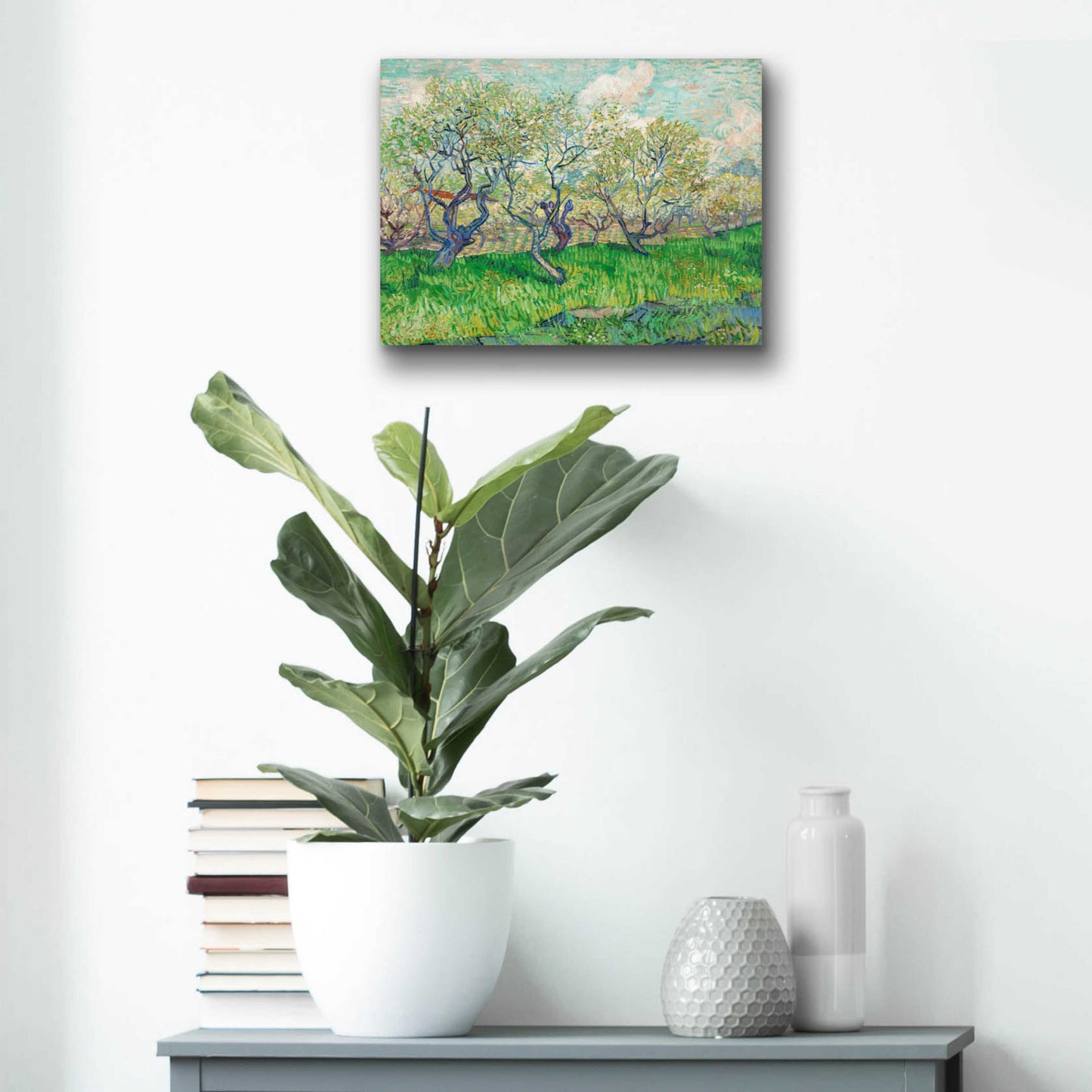 Epic Art 'Orchard In Blossom' by Vincent Van Gogh, Acrylic Glass Wall Art,16x12