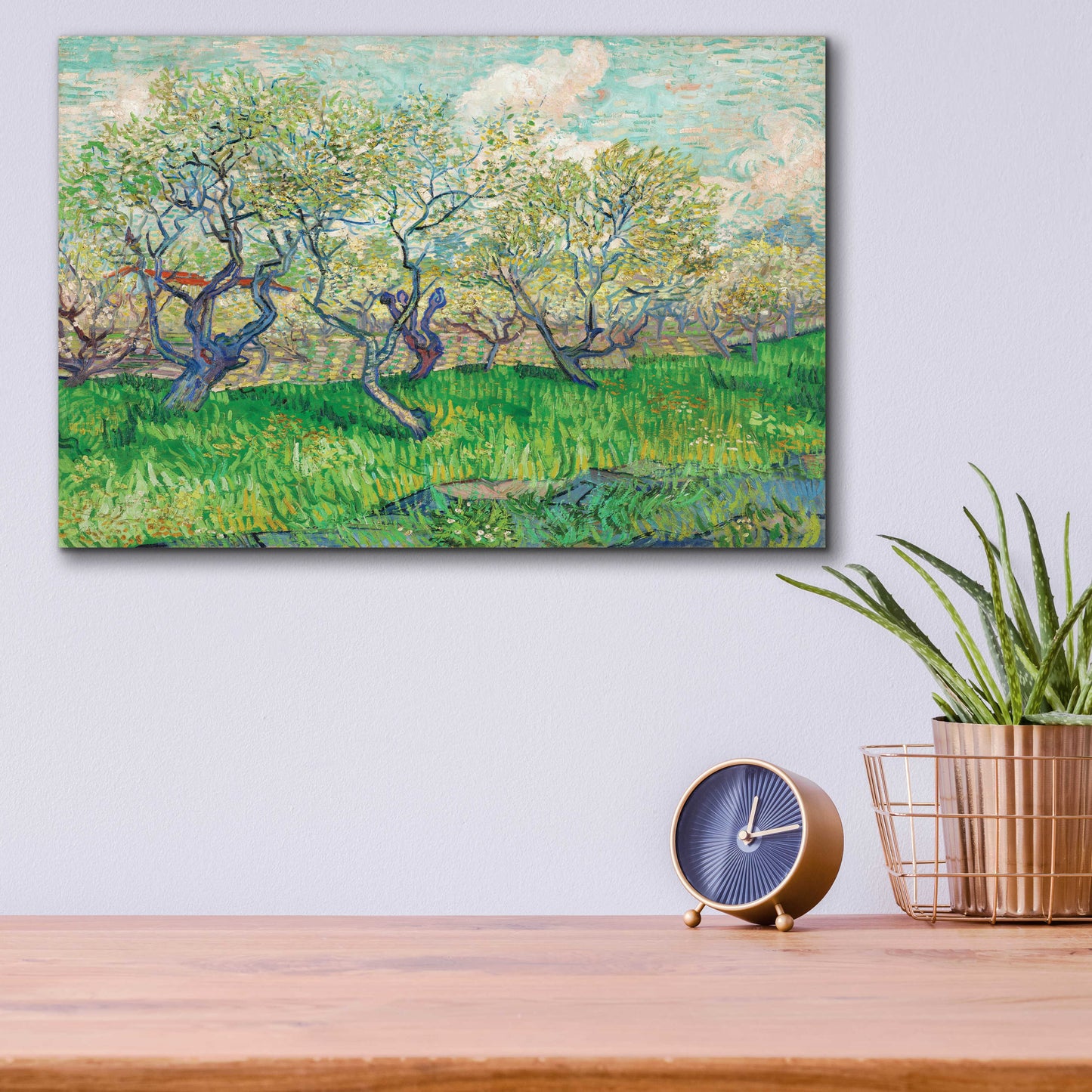 Epic Art 'Orchard In Blossom' by Vincent Van Gogh, Acrylic Glass Wall Art,16x12