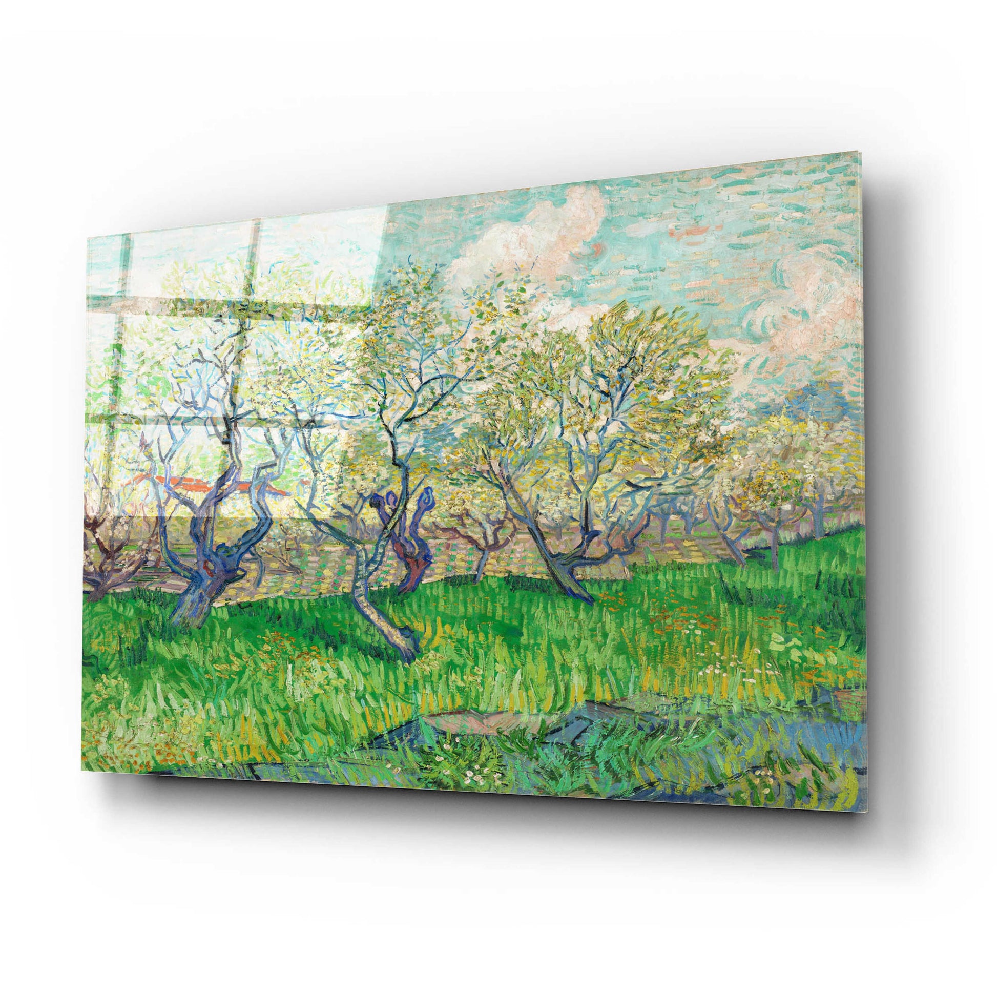 Epic Art 'Orchard In Blossom' by Vincent Van Gogh, Acrylic Glass Wall Art,24x16