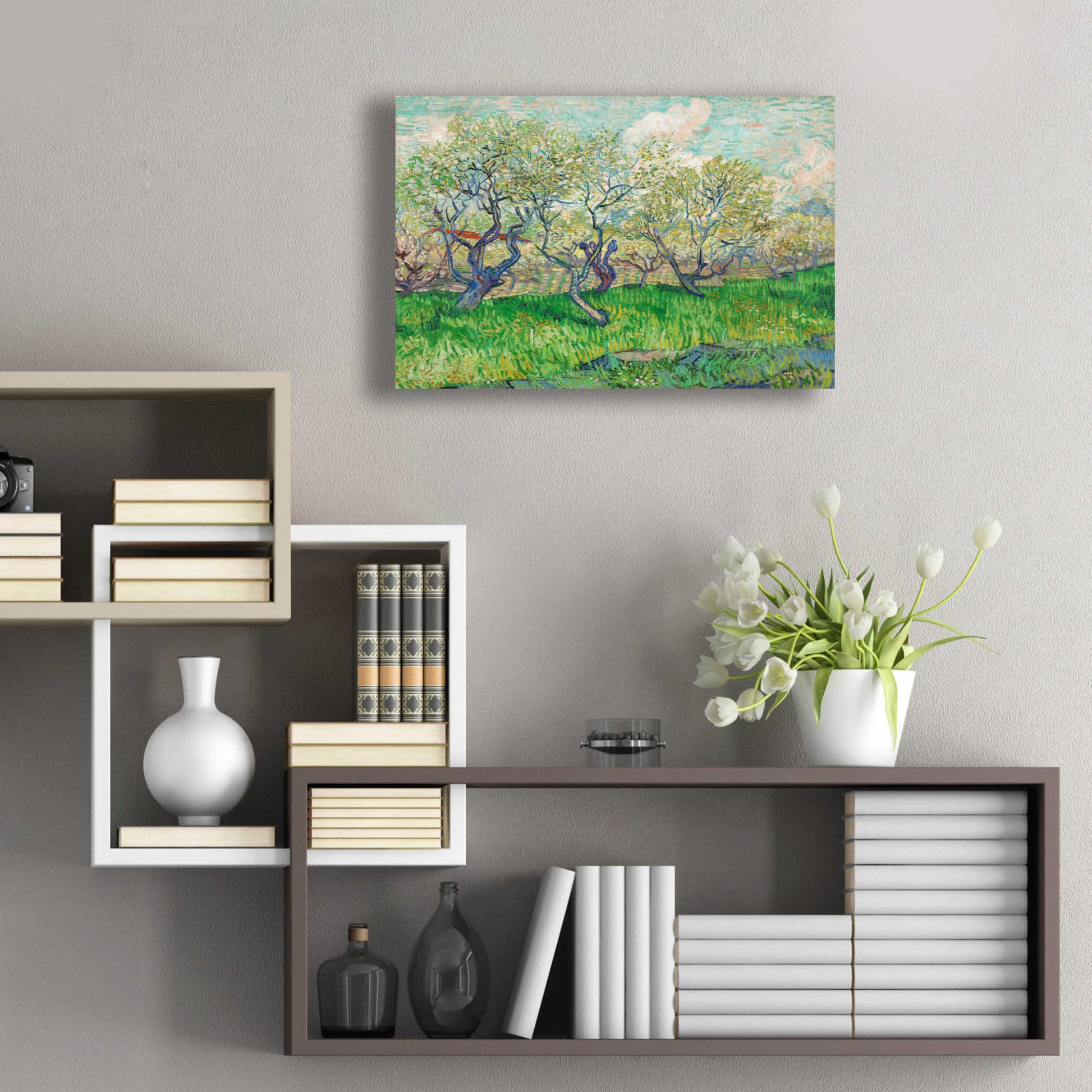 Epic Art 'Orchard In Blossom' by Vincent Van Gogh, Acrylic Glass Wall Art,24x16