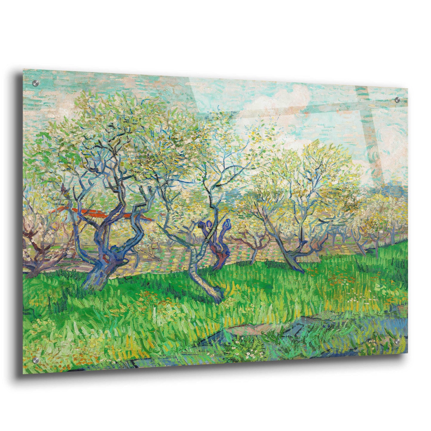 Epic Art 'Orchard In Blossom' by Vincent Van Gogh, Acrylic Glass Wall Art,36x24