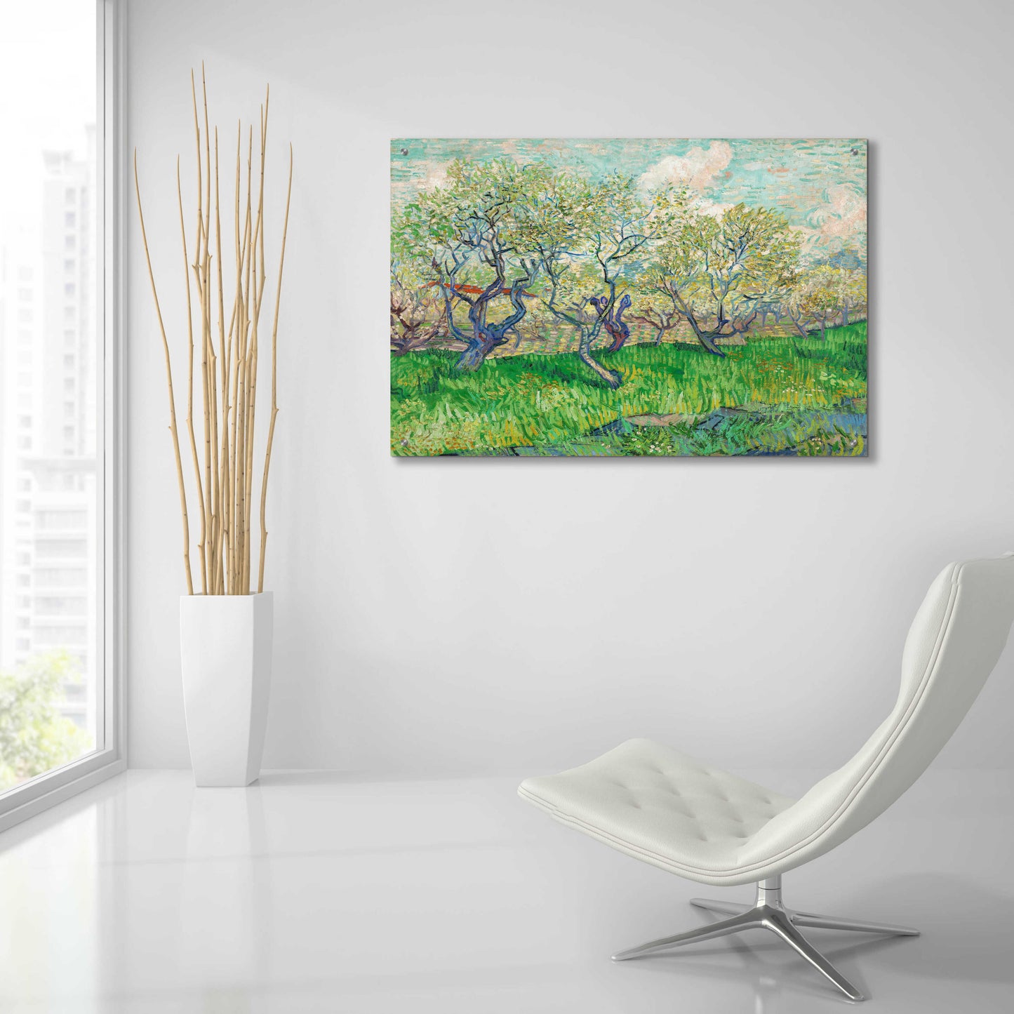 Epic Art 'Orchard In Blossom' by Vincent Van Gogh, Acrylic Glass Wall Art,36x24