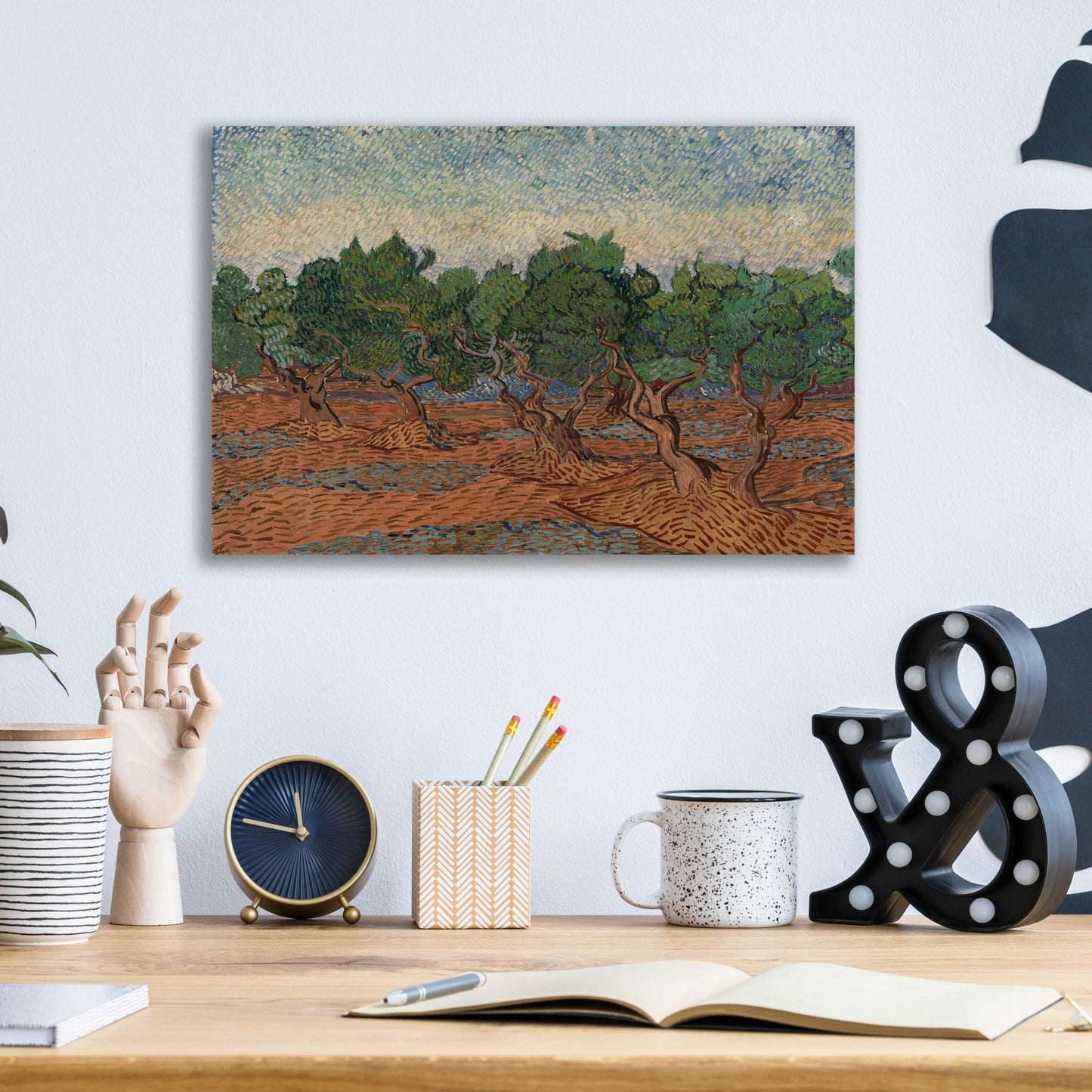 Epic Art 'Olive Grove II' by Vincent Van Gogh, Acrylic Glass Wall Art,16x12